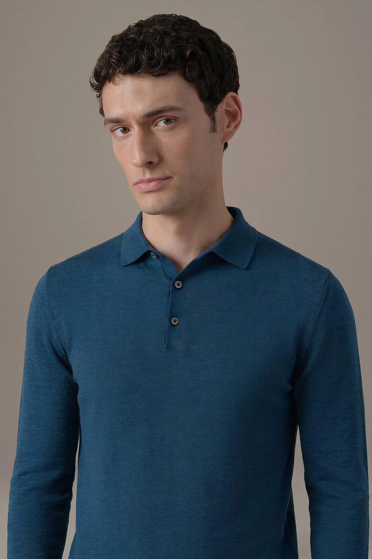 Hemington - Extrafine Merino Petrol Mavisi 3 Düğme Polo Triko (1)