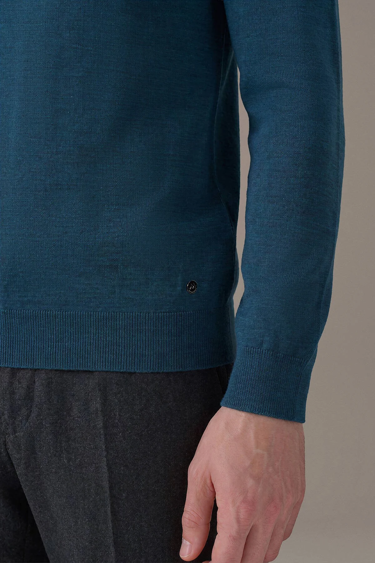 Hemington - Extrafine Merino Petrol Mavisi 3 Düğme Polo Triko (4)