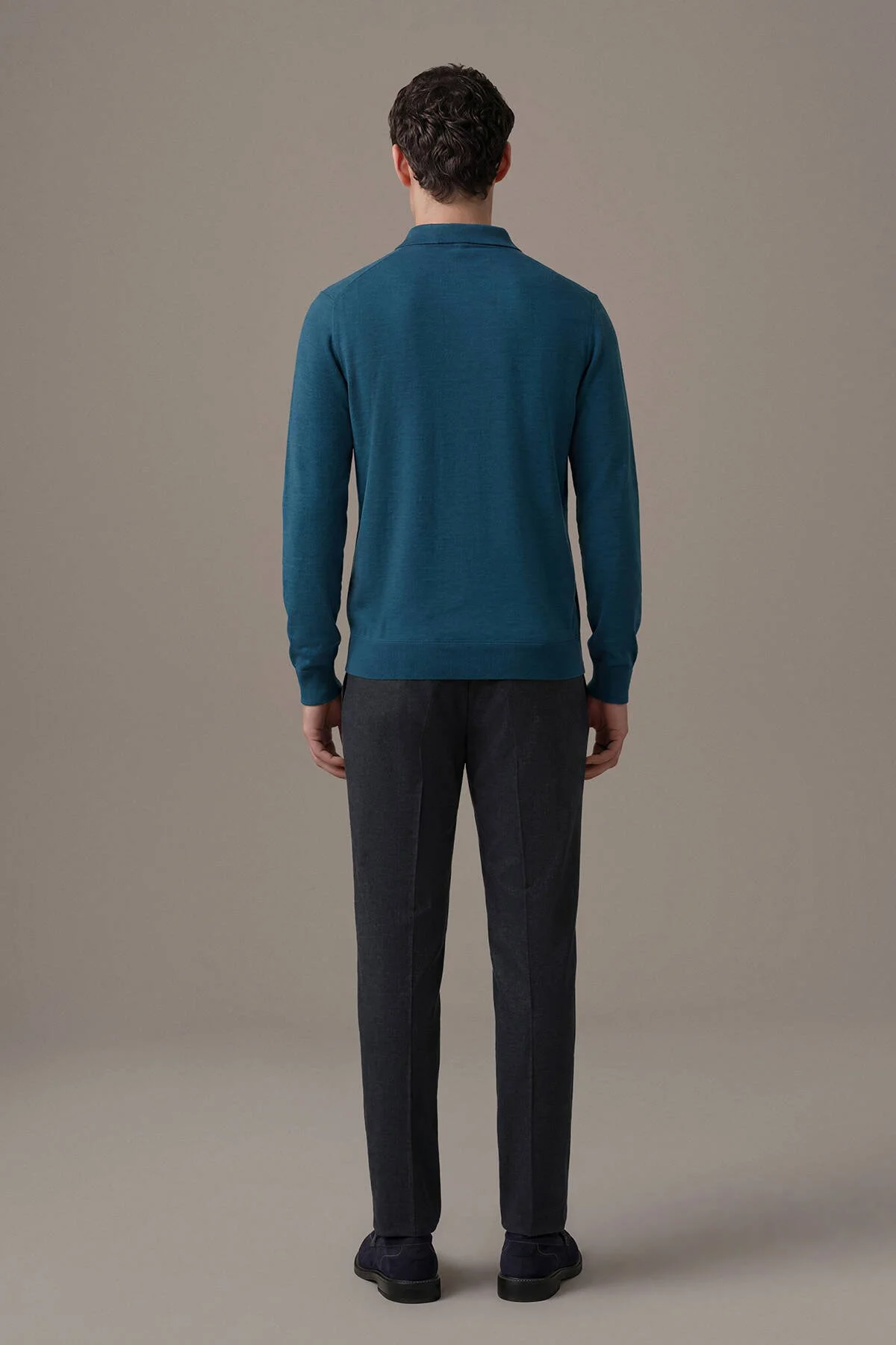 Hemington - Extrafine Merino Petrol Mavisi 3 Düğme Polo Triko (5)