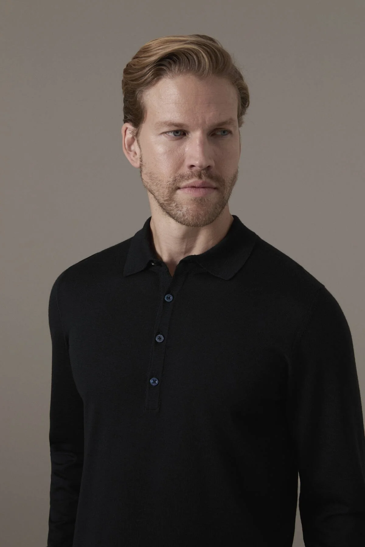 Hemington - Extrafine Merino Siyah 3 Düğme Polo Triko (3)
