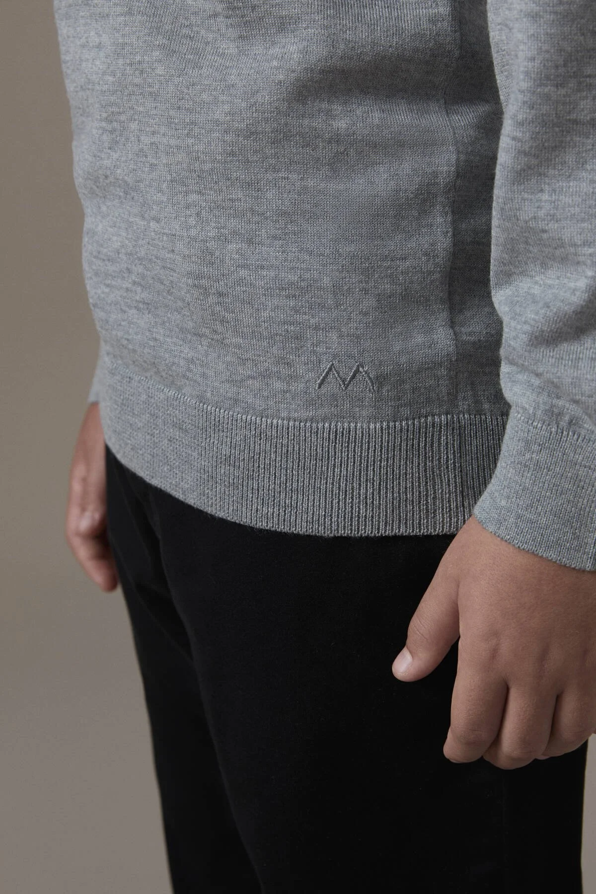 Hemington - Extrafine Merino V Yaka Açık Gri Çocuk Triko (4)