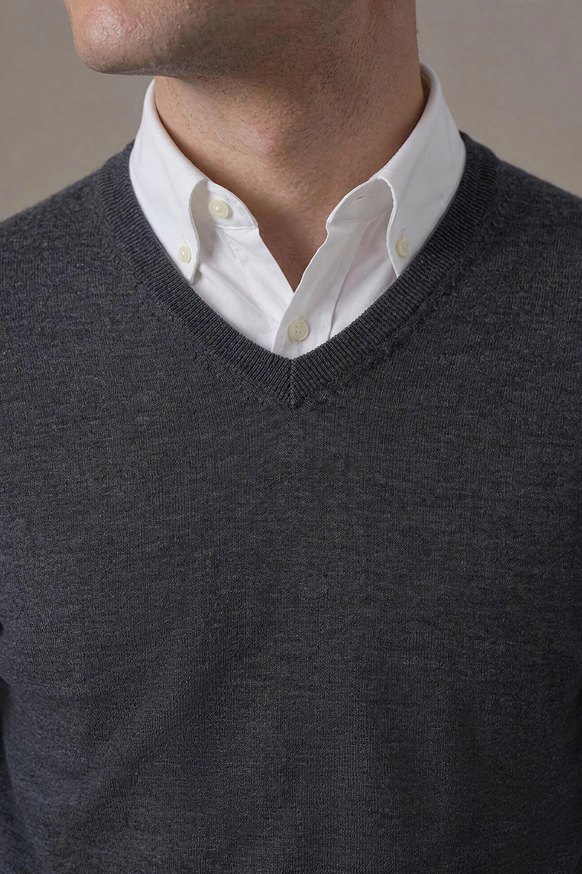 Hemington - Extrafine Merino V Yaka Antrasit Triko (4)