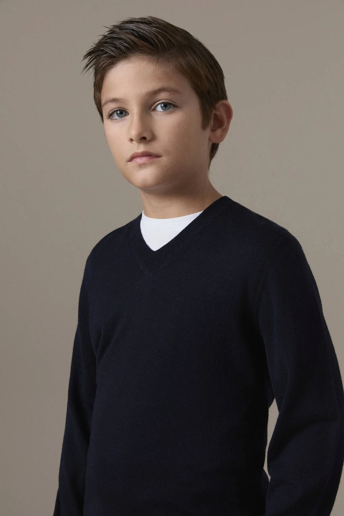 Hemington - Extrafine Merino V Yaka Lacivert Çocuk Triko (3)