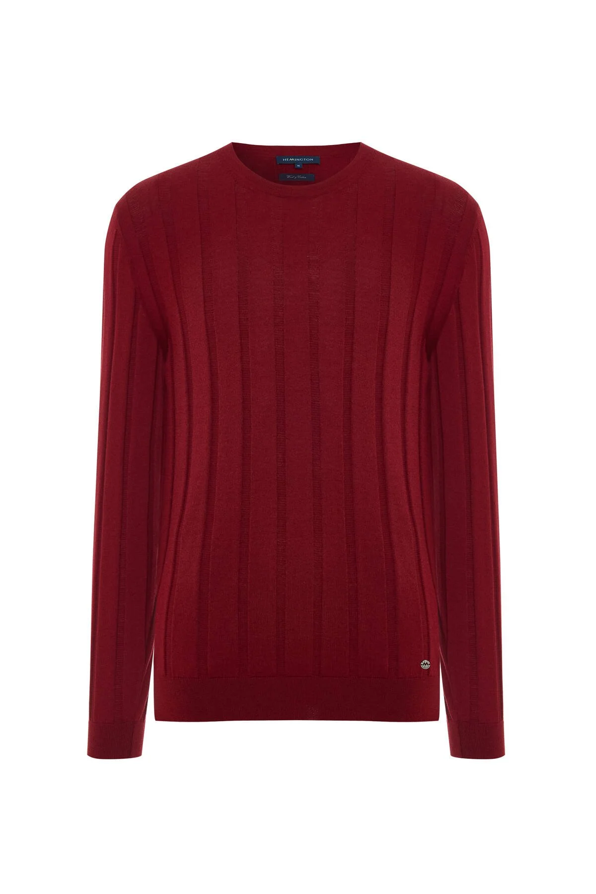 Hemington - Extrafine Merino Yün-Pamuk Karışım Desenli Bordo Triko (7)