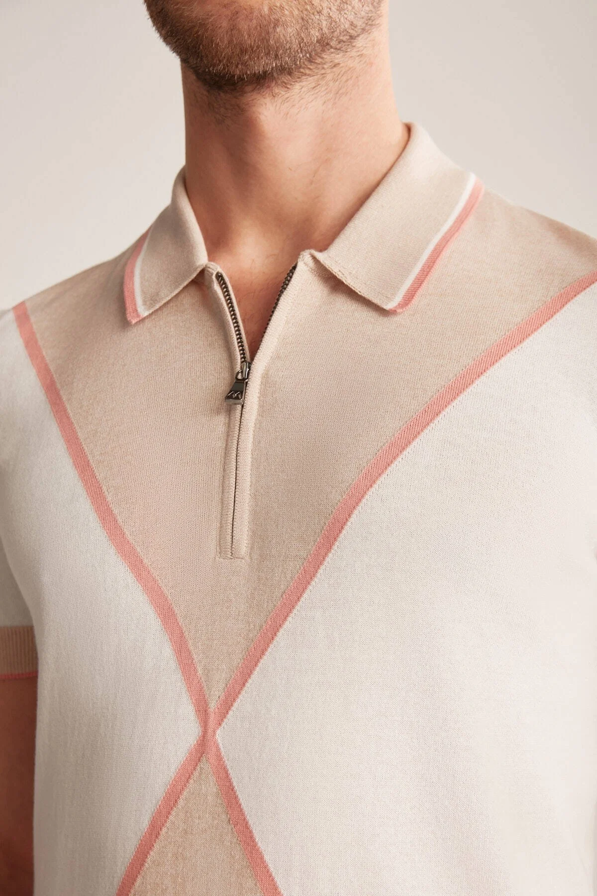 Hemington - Fermuar Detaylı Camel-Krem Rengi Triko Polo (7)