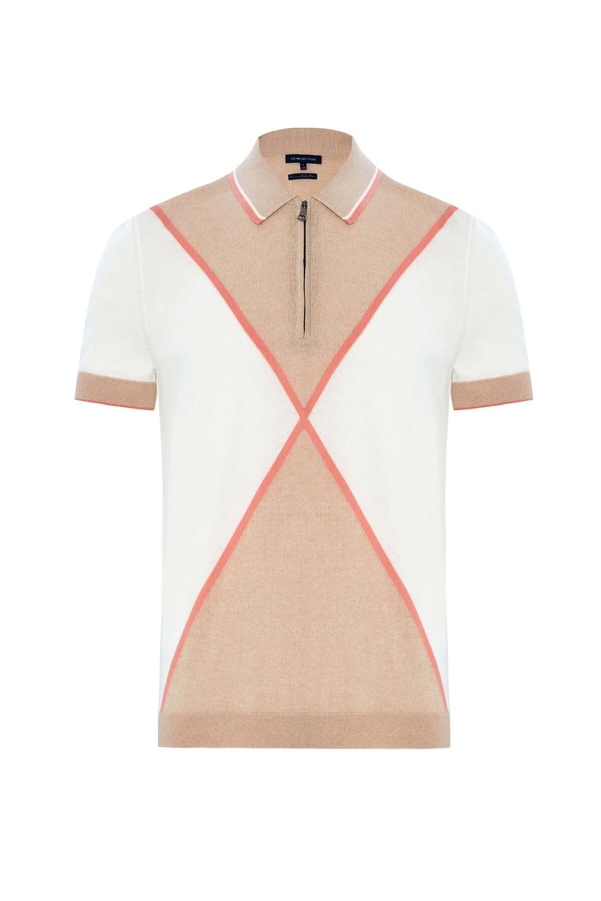Hemington - Fermuar Detaylı Camel-Krem Rengi Triko Polo (9)