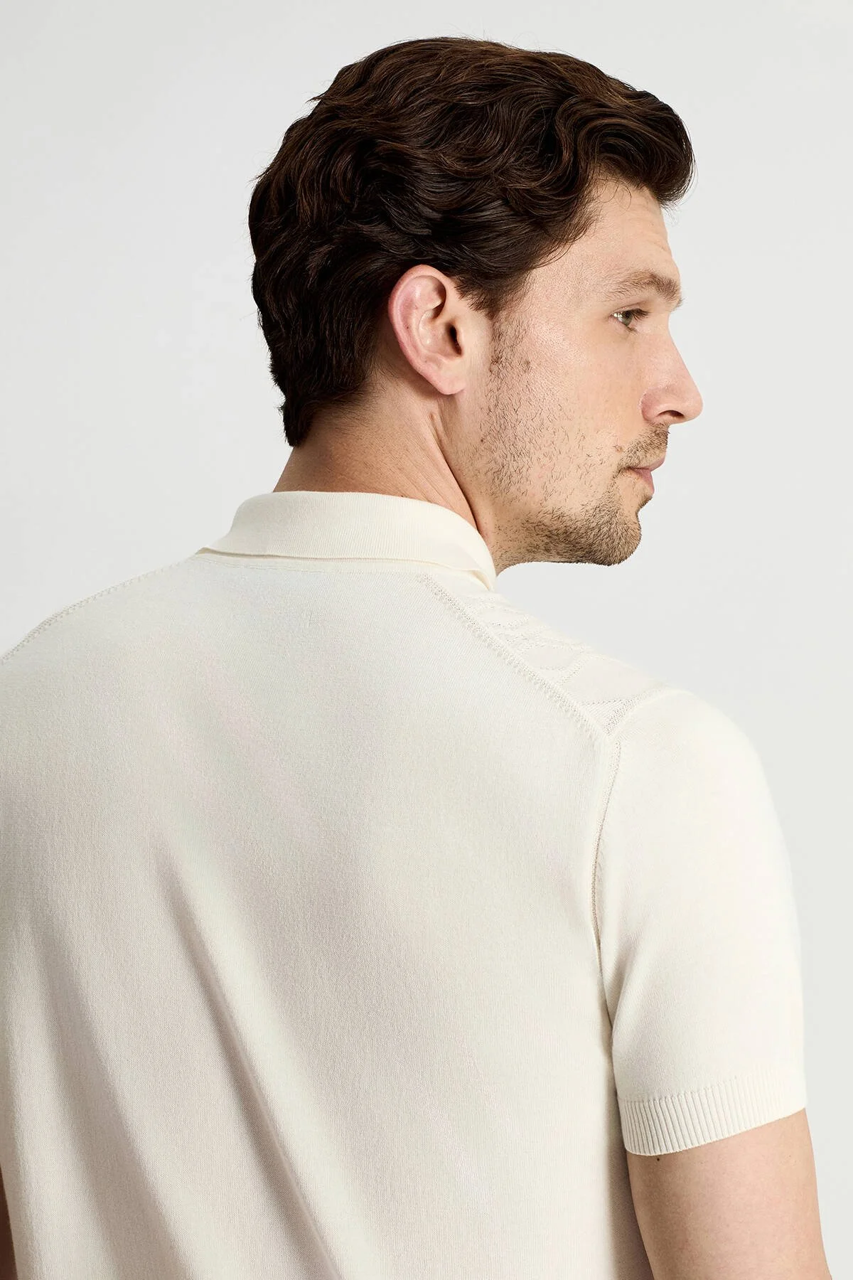 Hemington - Giza Pamuk Argyle Desen Beyaz Triko Polo (4)