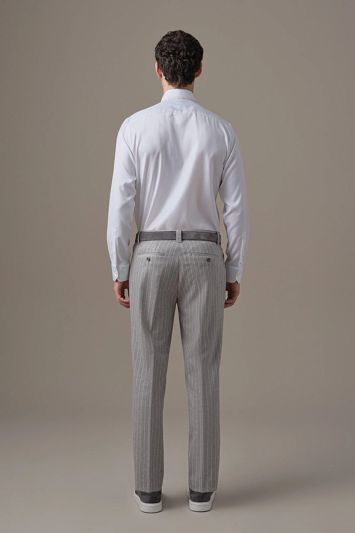 Hemington - Gri Beyaz Chalkstripe Desen Flanel Pantolon (4)
