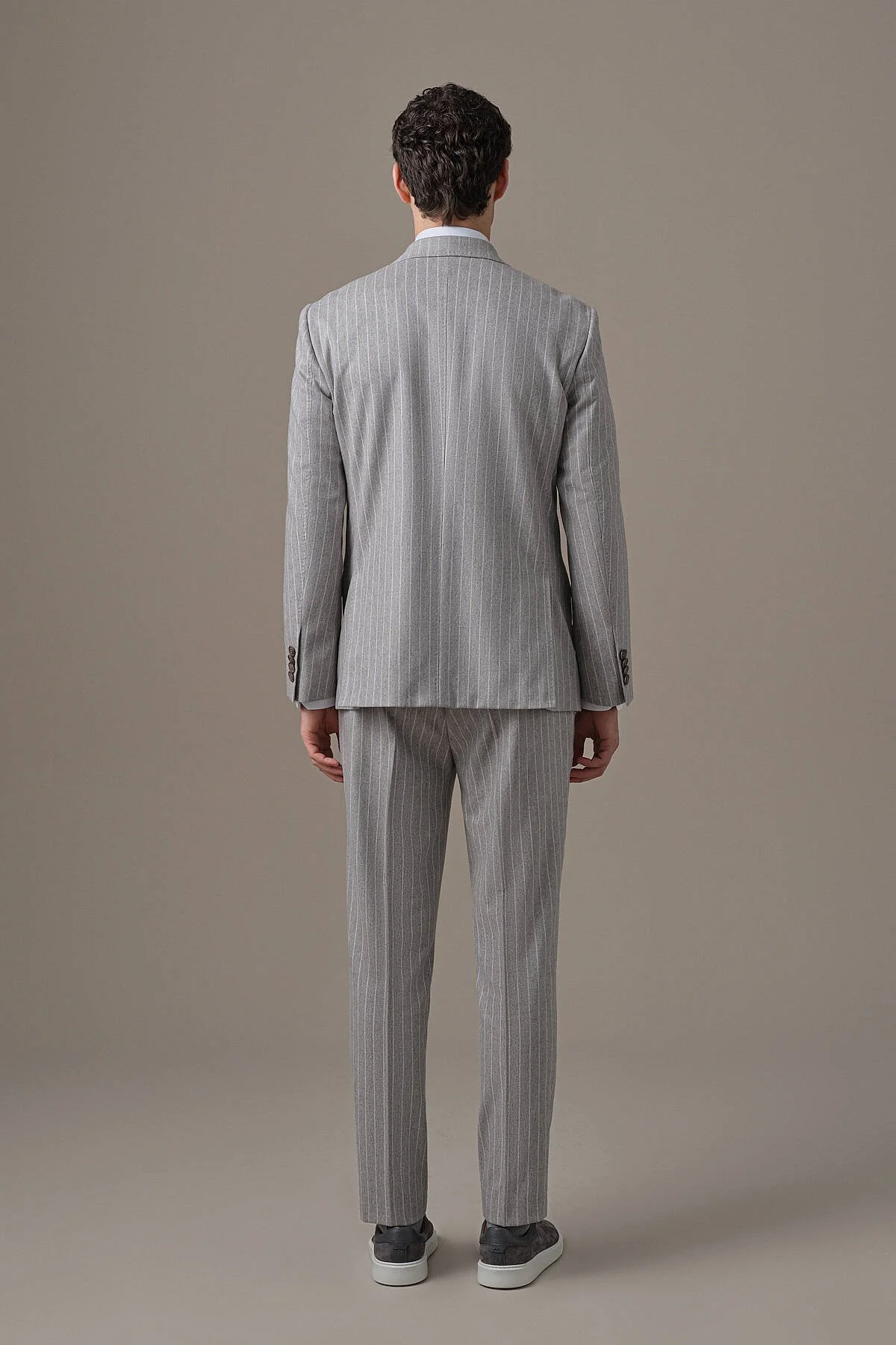 Hemington - Gri Beyaz Chalkstripe Desen Kruvaze Ceket (6)