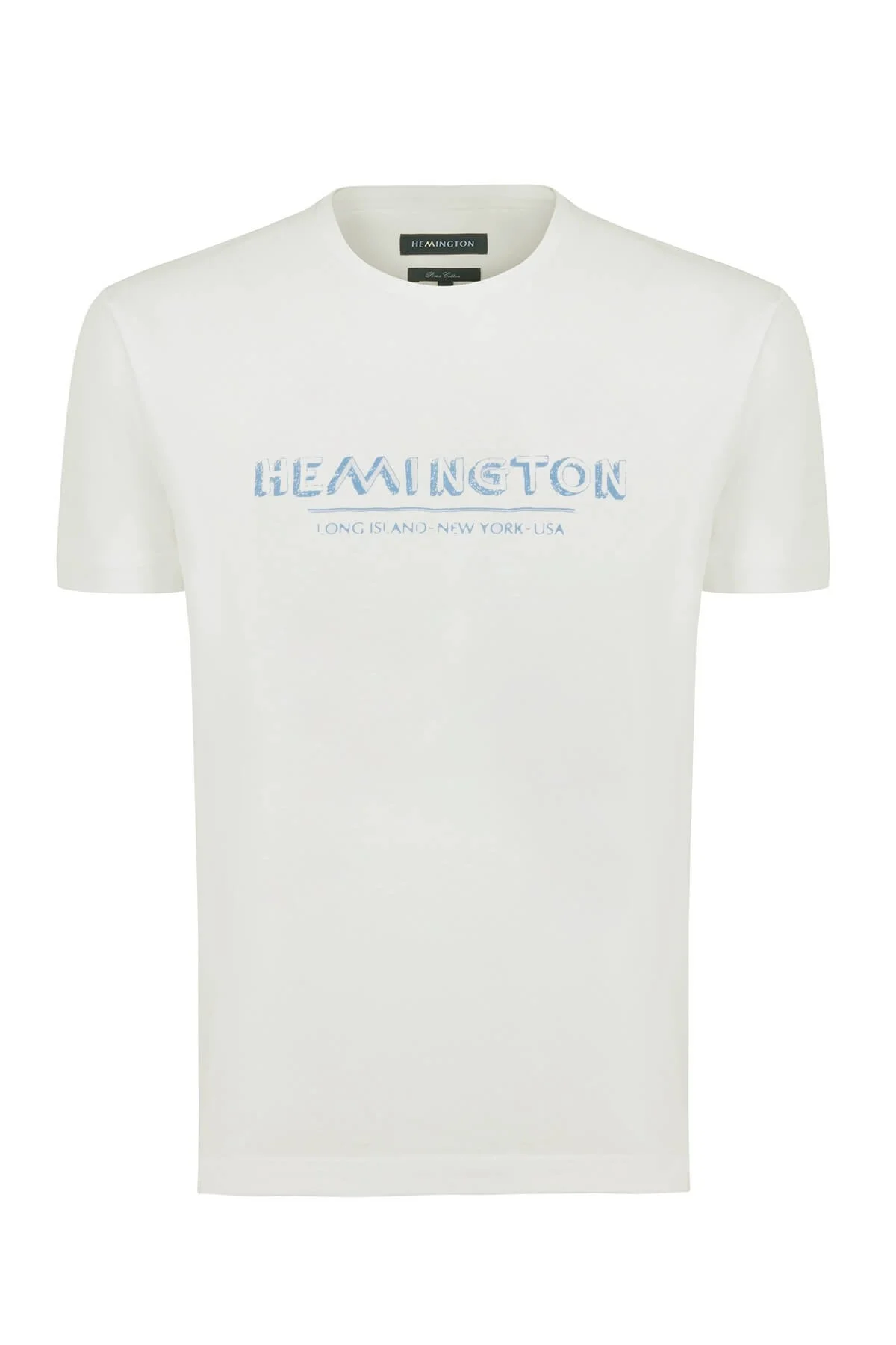 Hemington - Hemington Baskılı Keten Pamuk Karışım Beyaz T-Shirt (9)