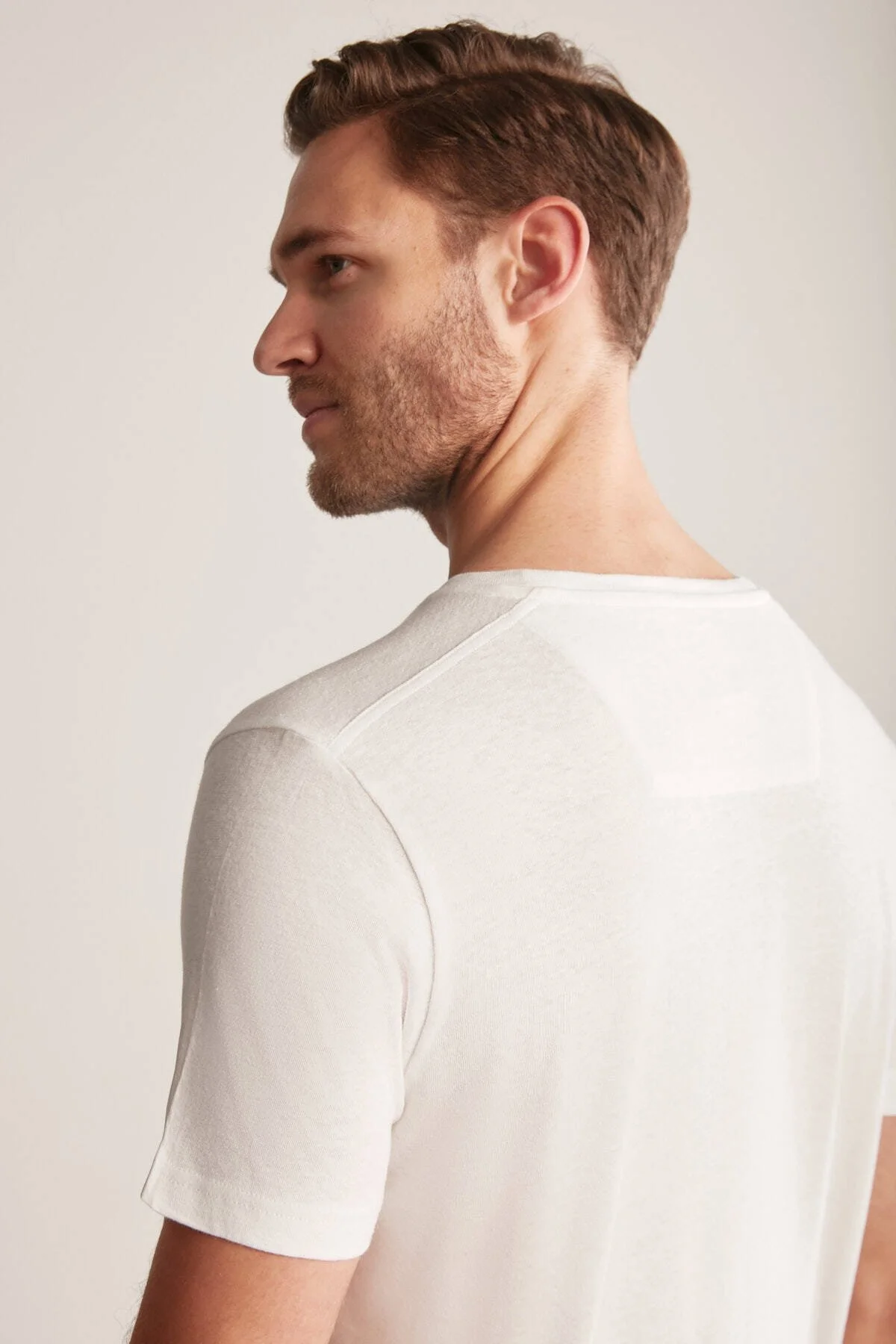 Hemington - Hemington Baskılı Keten Pamuk Karışım Beyaz T-Shirt (3)
