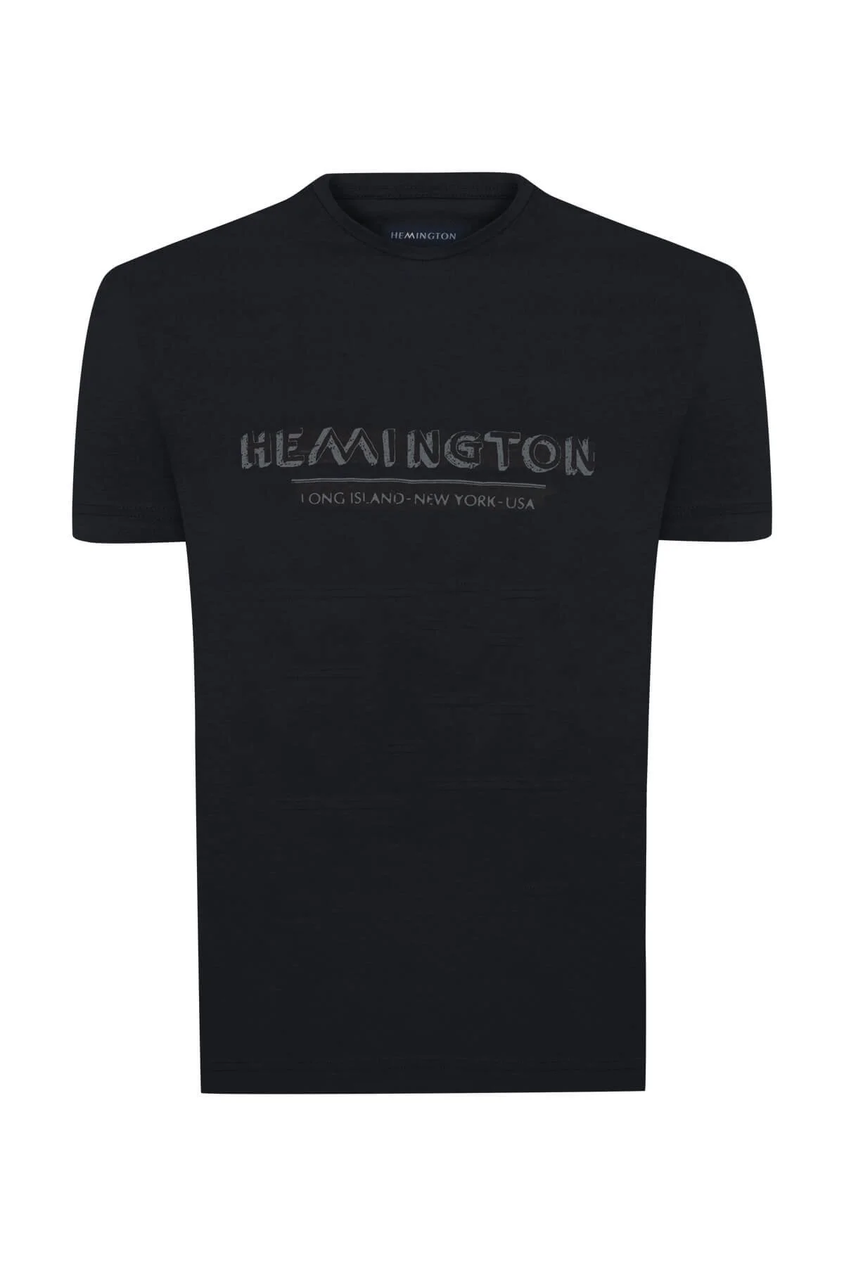 Hemington - Hemington Baskılı Keten Pamuk Karışım Siyah T-Shirt (8)
