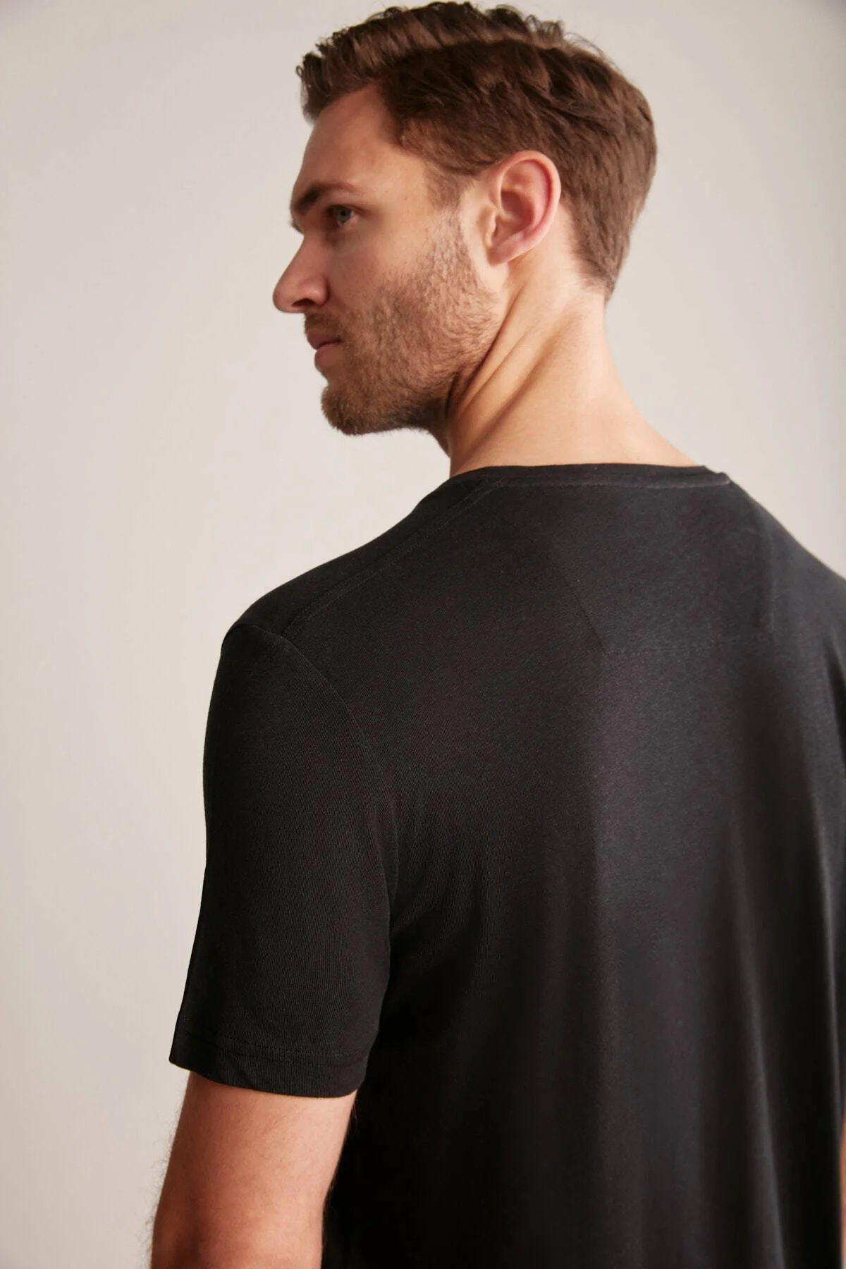 Hemington - Hemington Baskılı Keten Pamuk Karışım Siyah T-Shirt (3)