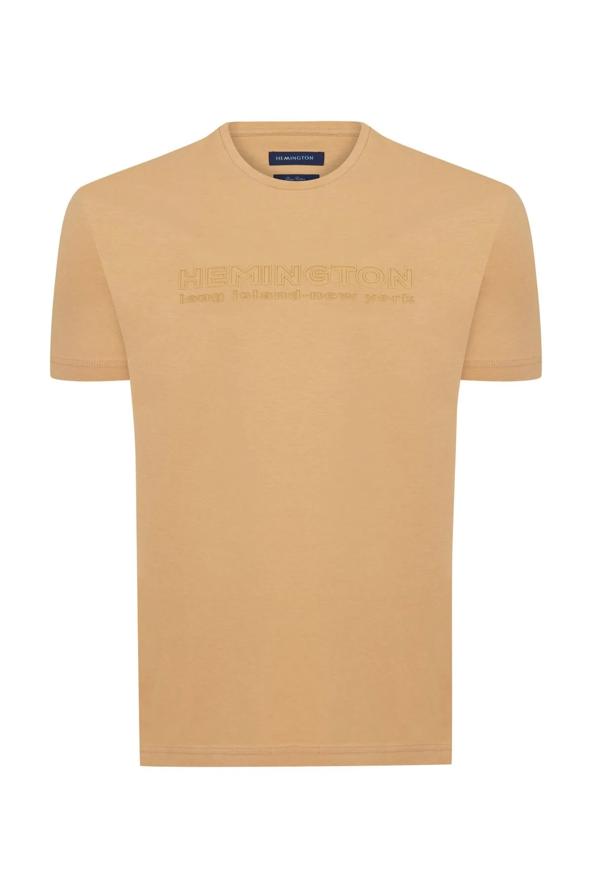 Hemington - Hemington Kabartma Baskılı Kum Rengi Pima Pamuk T-Shirt (9)