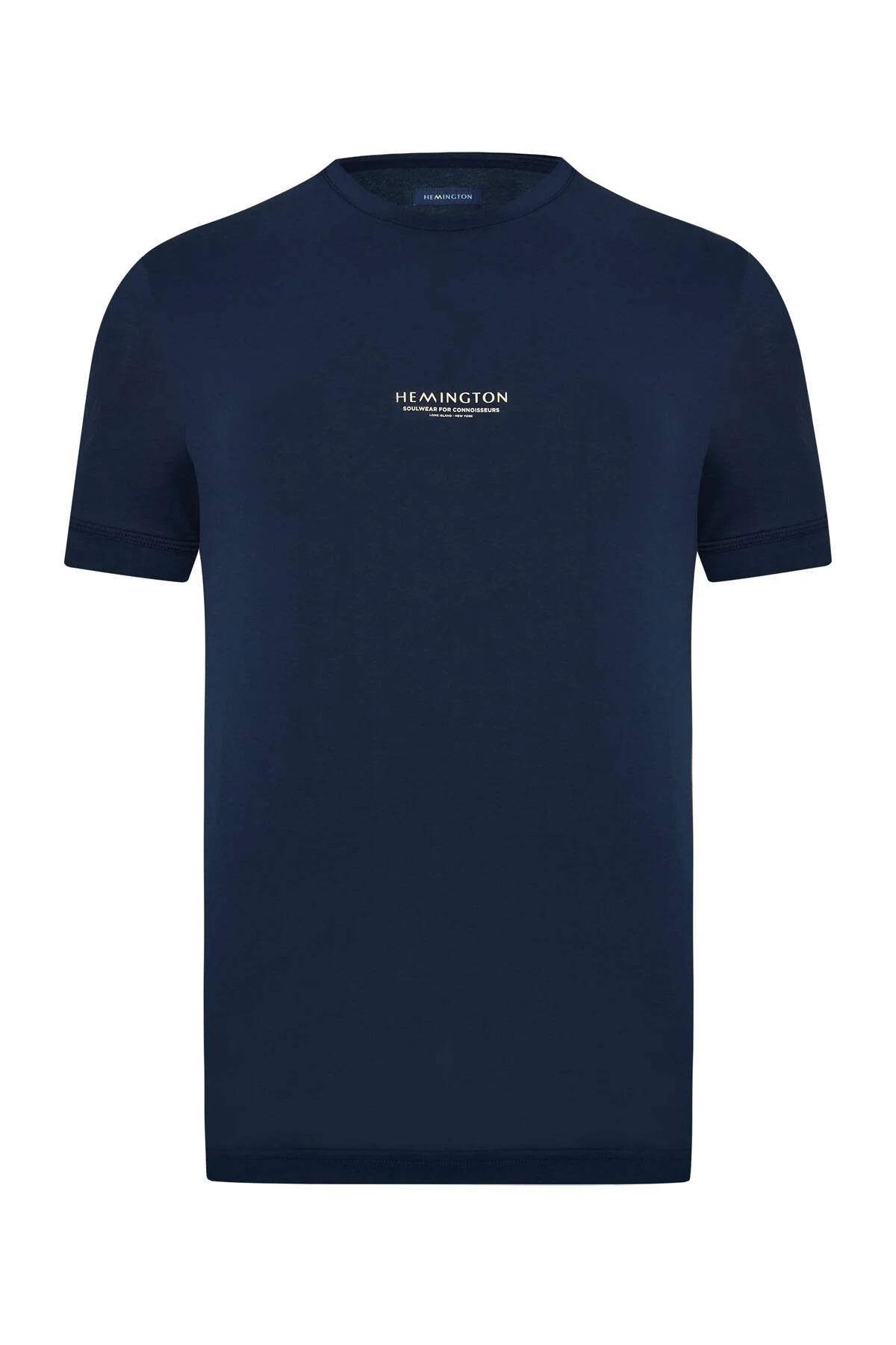 Hemington - Hemington Baskılı Merserize Pamuk Lacivert Bisiklet Yaka T-Shirt (6)