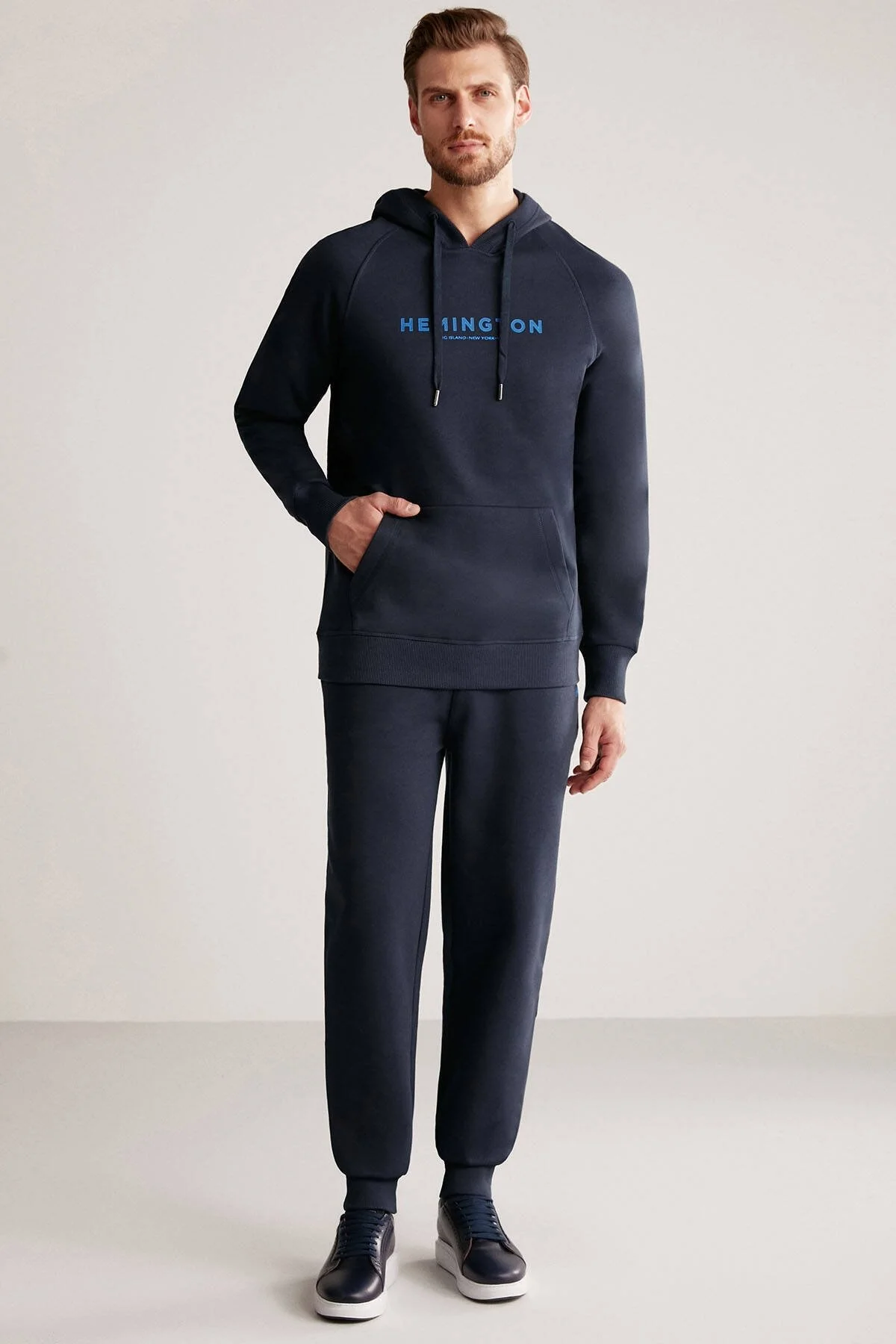 Hemington - Hemington Logolu Kapüşonlu Lacivert Hoody (2)