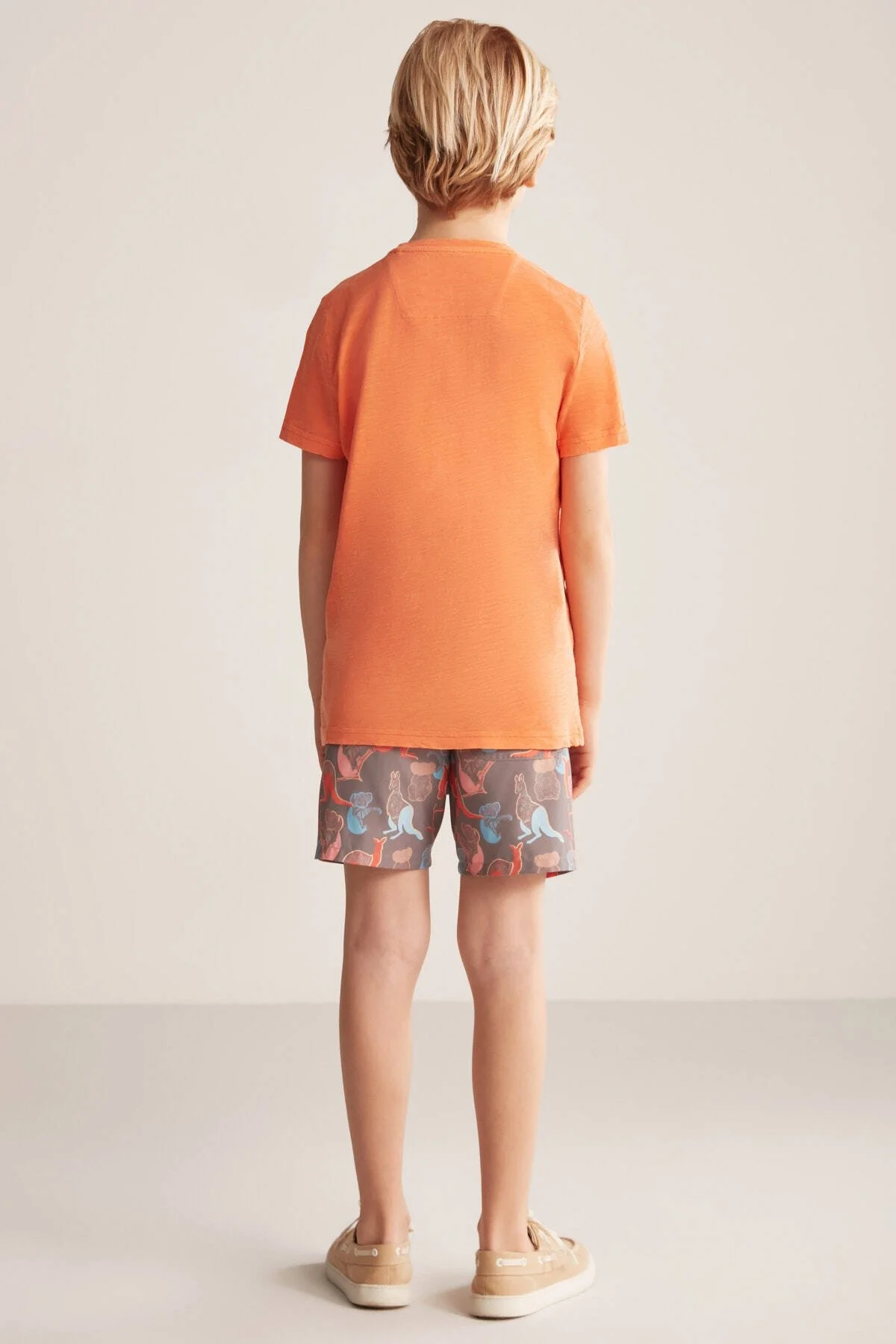 Hemington - Hemington Nakış Logolu Bisiklet Yaka Turuncu Pamuk Çocuk T-Shirt (4)