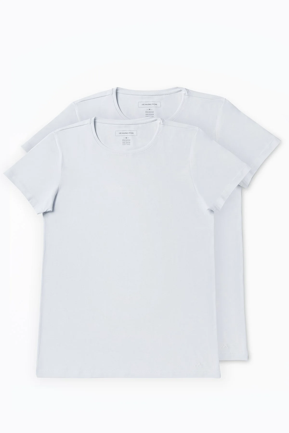 Hemington - İkili Beyaz İç Giyim T-Shirt Seti (3)