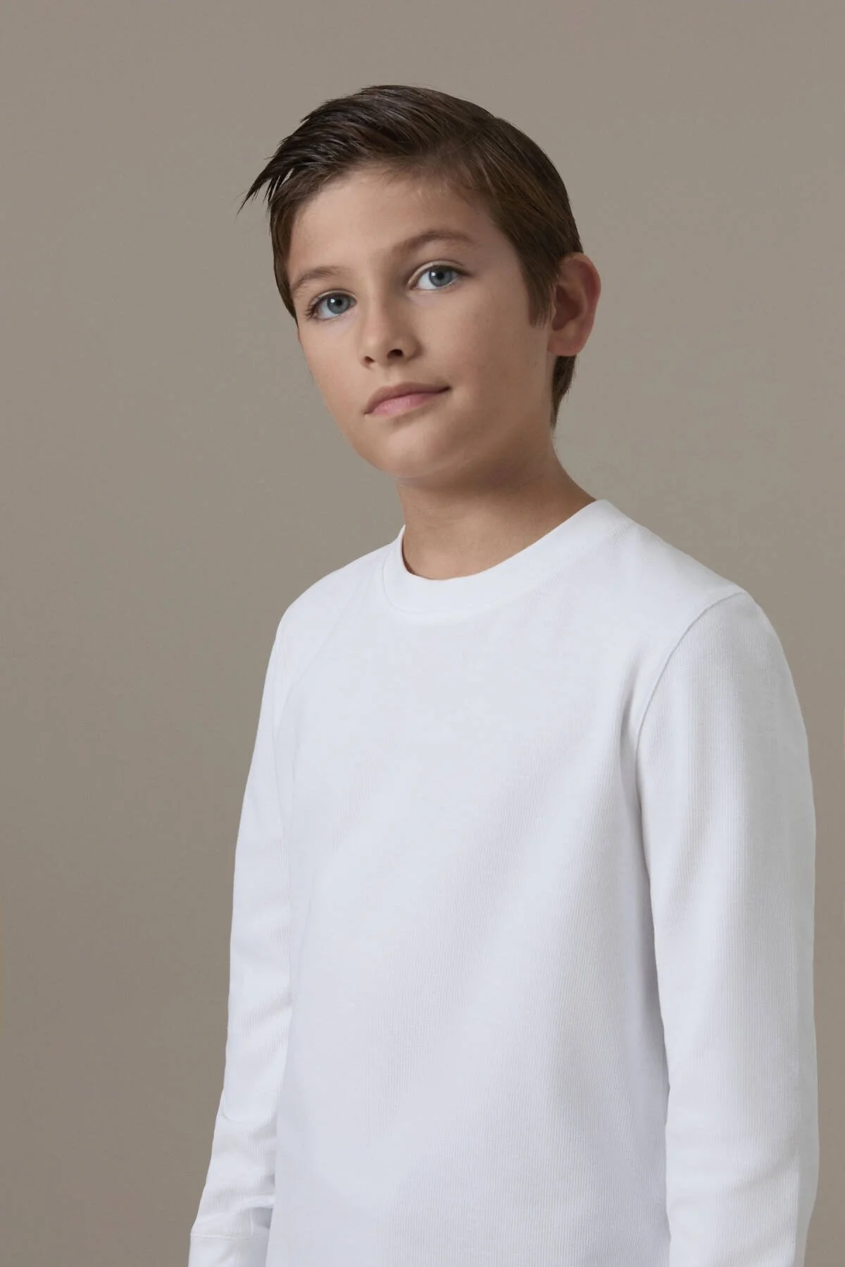 Hemington - İnterlok Örgü Bisiklet Yaka Beyaz Çocuk Sweatshirt (3)