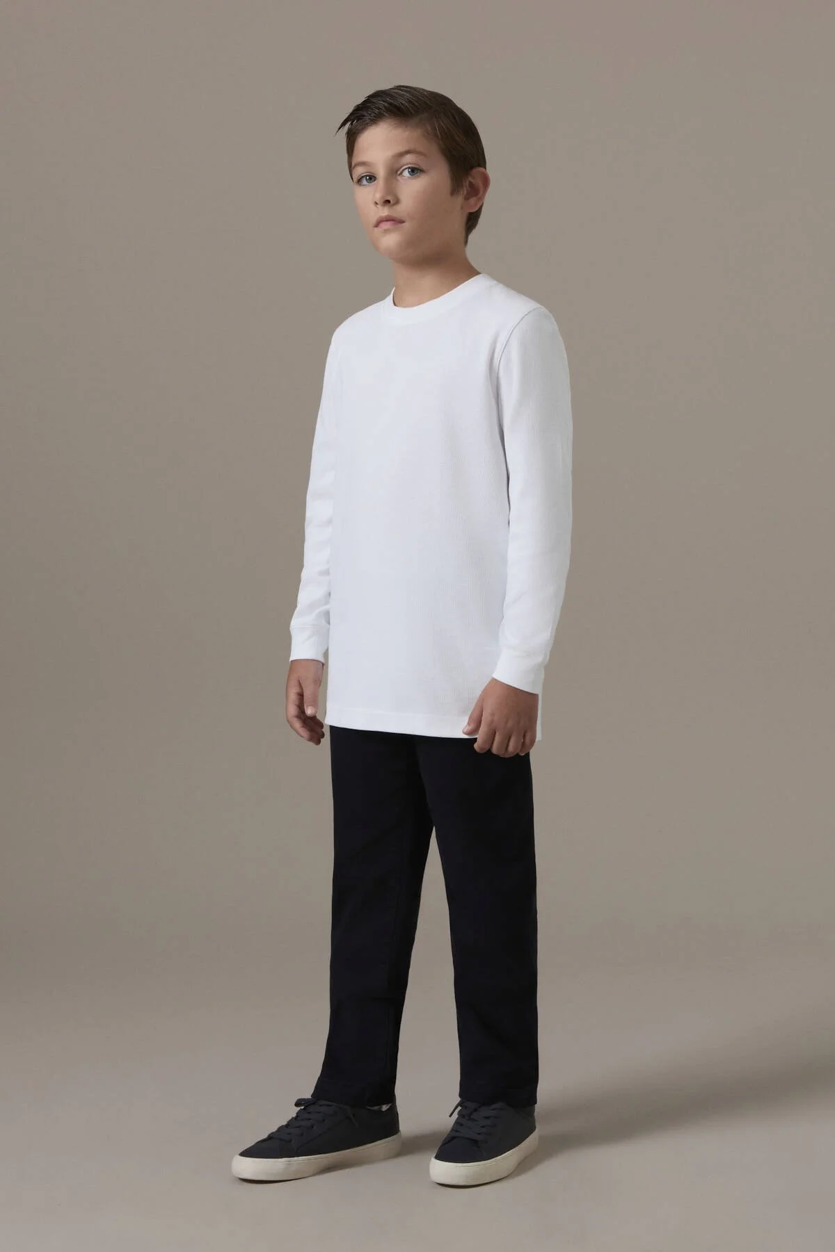Hemington - İnterlok Örgü Bisiklet Yaka Beyaz Çocuk Sweatshirt (2)
