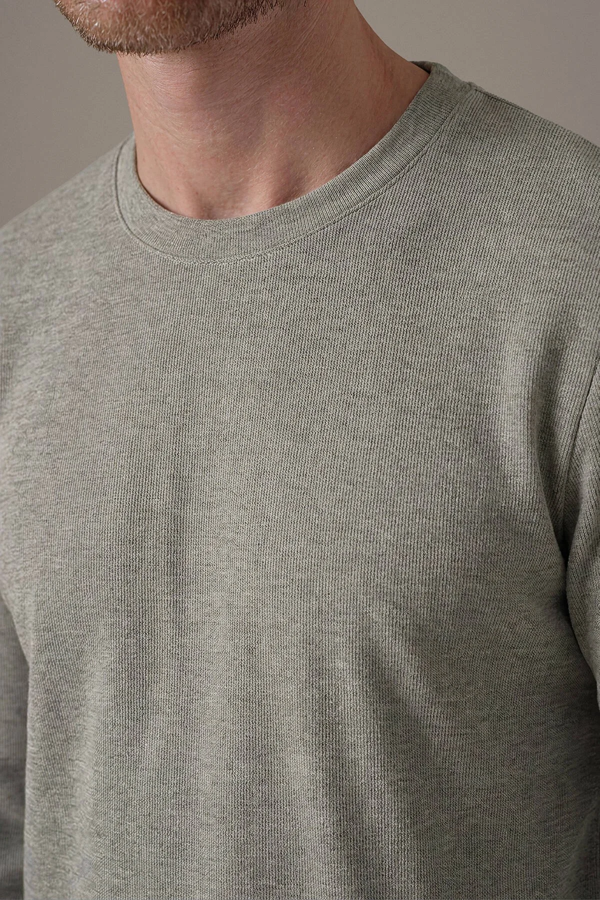 Hemington - İnterlok Örgü Bisiklet Yaka Gri Sweatshirt (3)