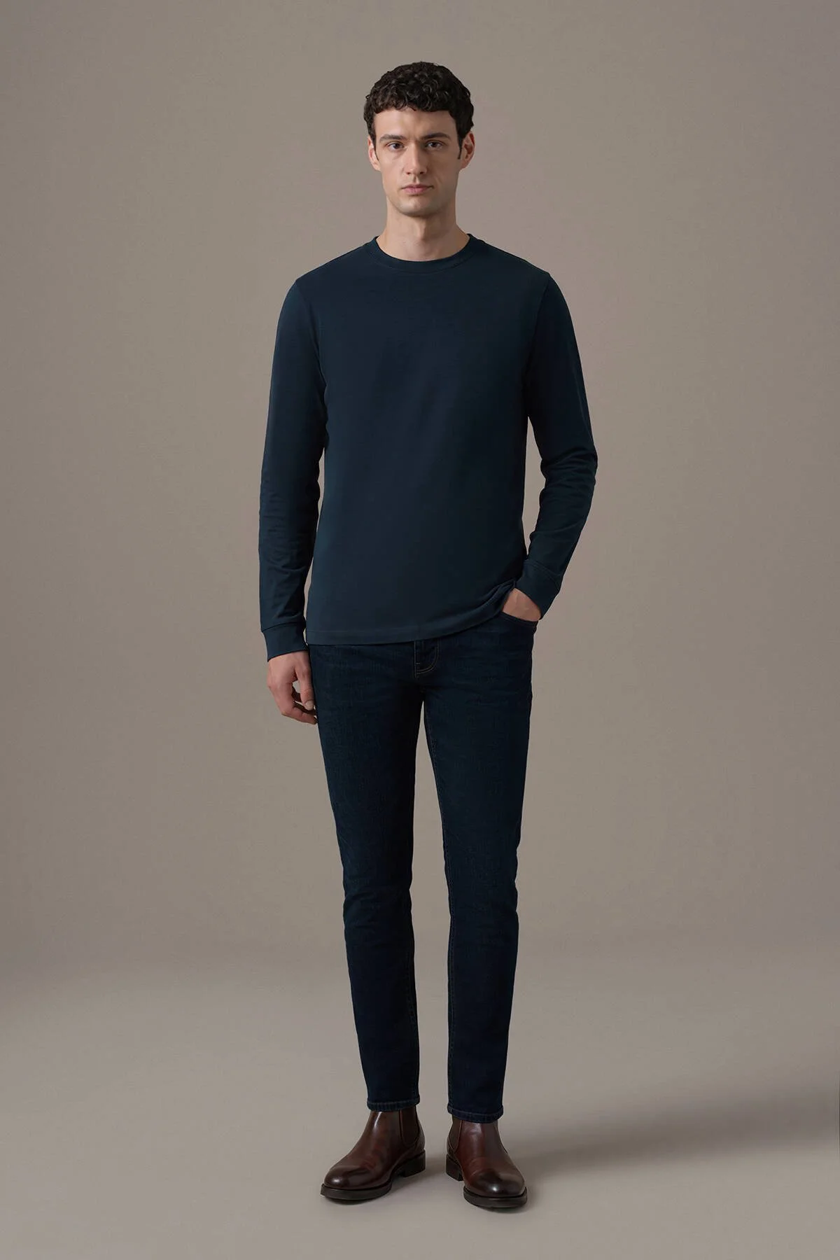Hemington - İnterlok Örgü Bisiklet Yaka Lacivert Sweatshirt (2)