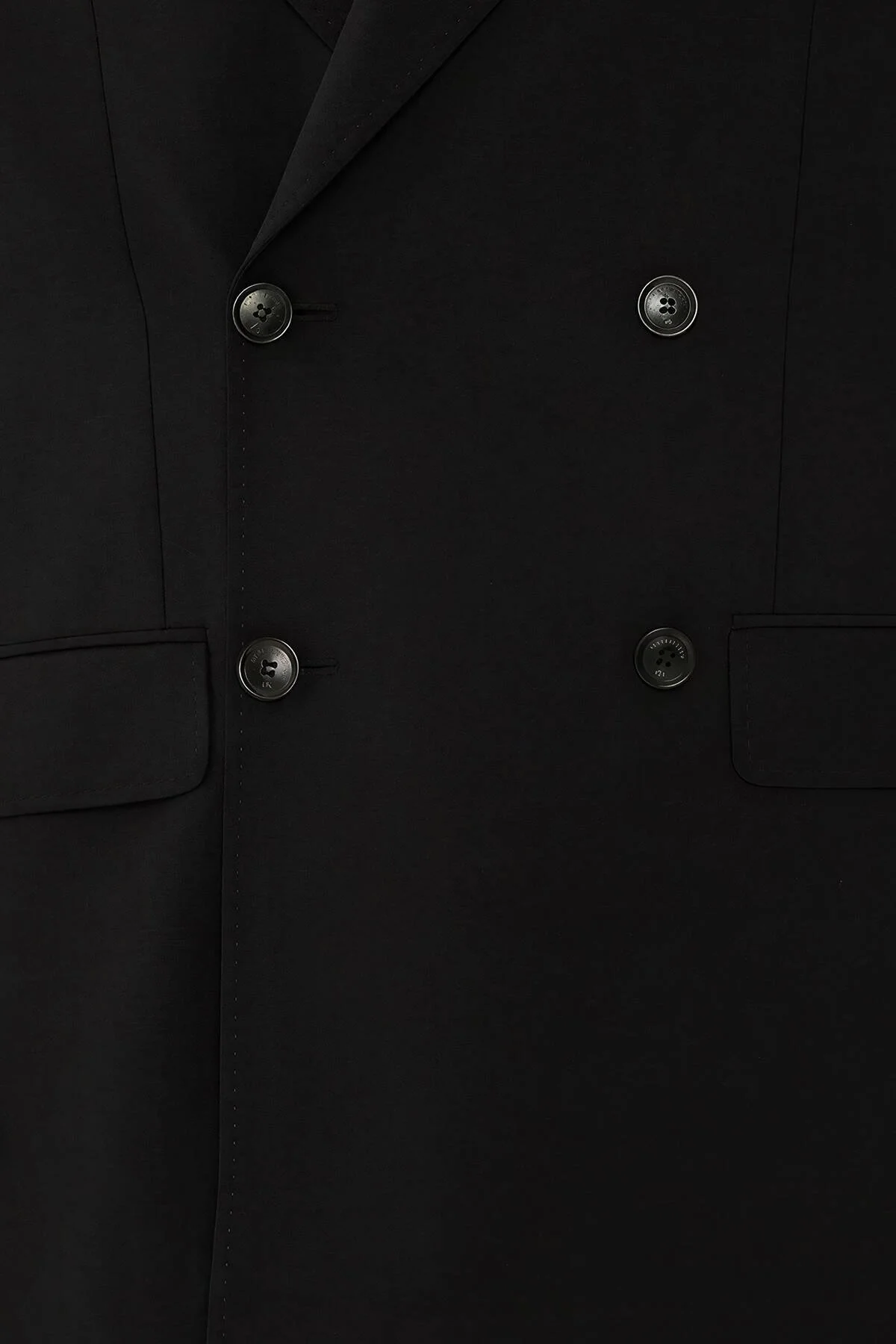 Hemington - İtalyan Yün Karışımlı Siyah Kruvaze Blazer Ceket (4)