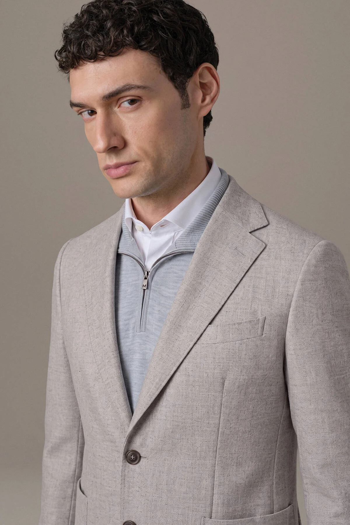Hemington - İtalyan Yün Kaşmir Bej Blazer Ceket (3)