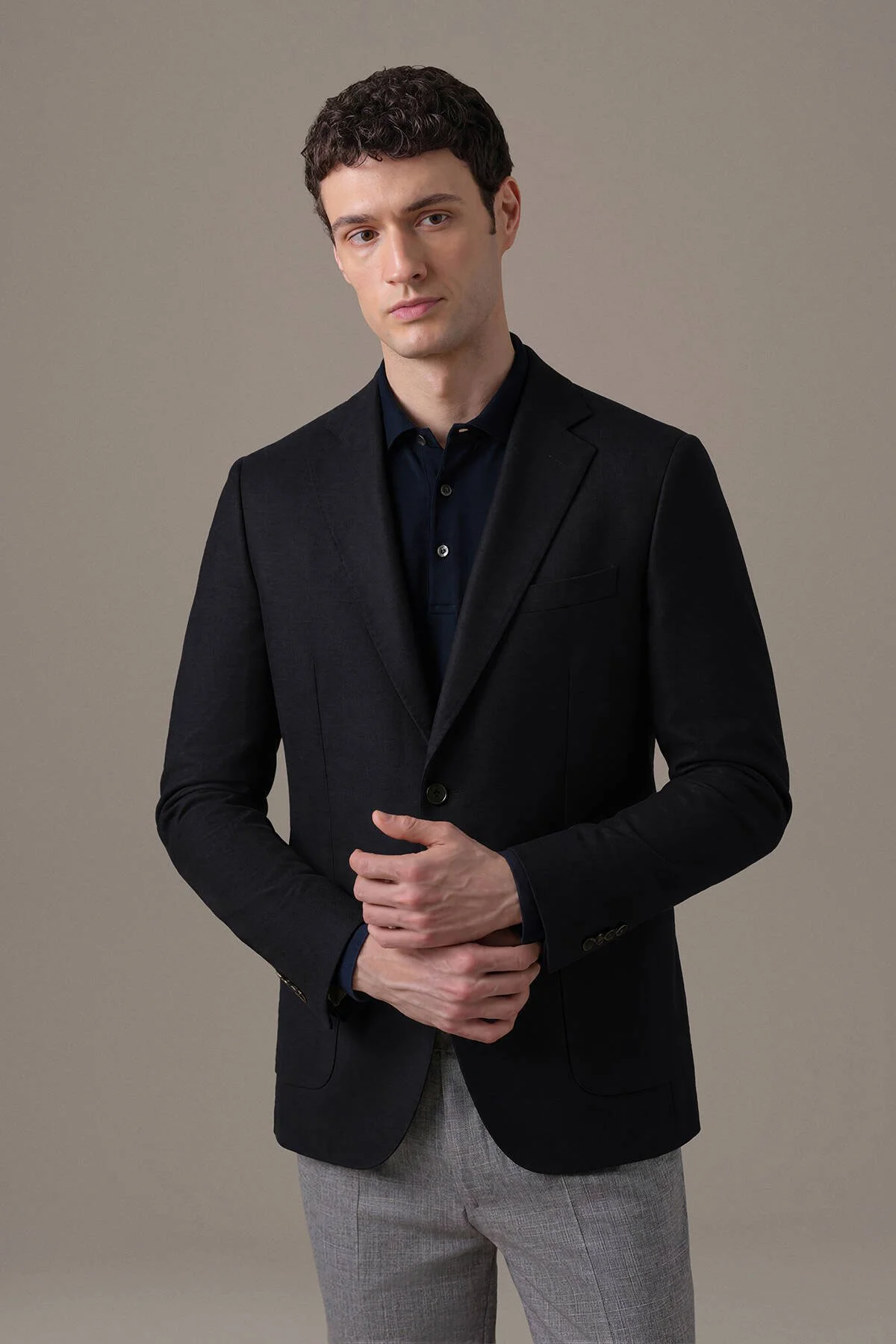 Hemington - İtalyan Yün Kaşmir Lacivert Blazer Ceket (1)