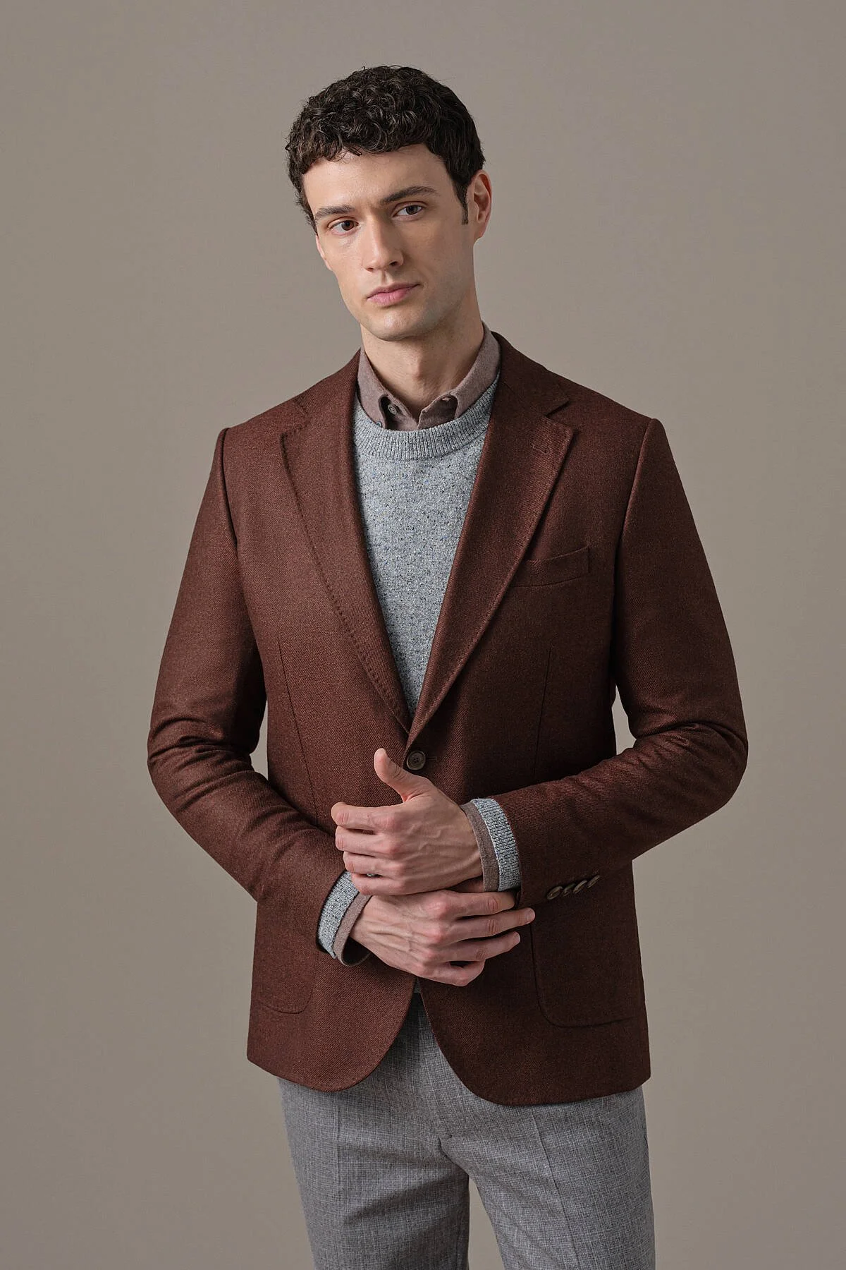 Hemington - İtalyan Yün Kaşmir Bordo Blazer Ceket (1)