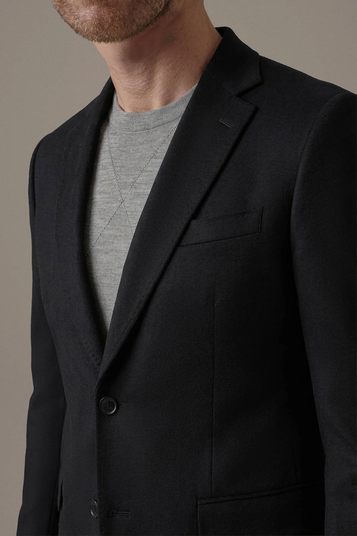 Hemington - İtalyan Yün Kaşmir Koyu Siyah Blazer Ceket (3)