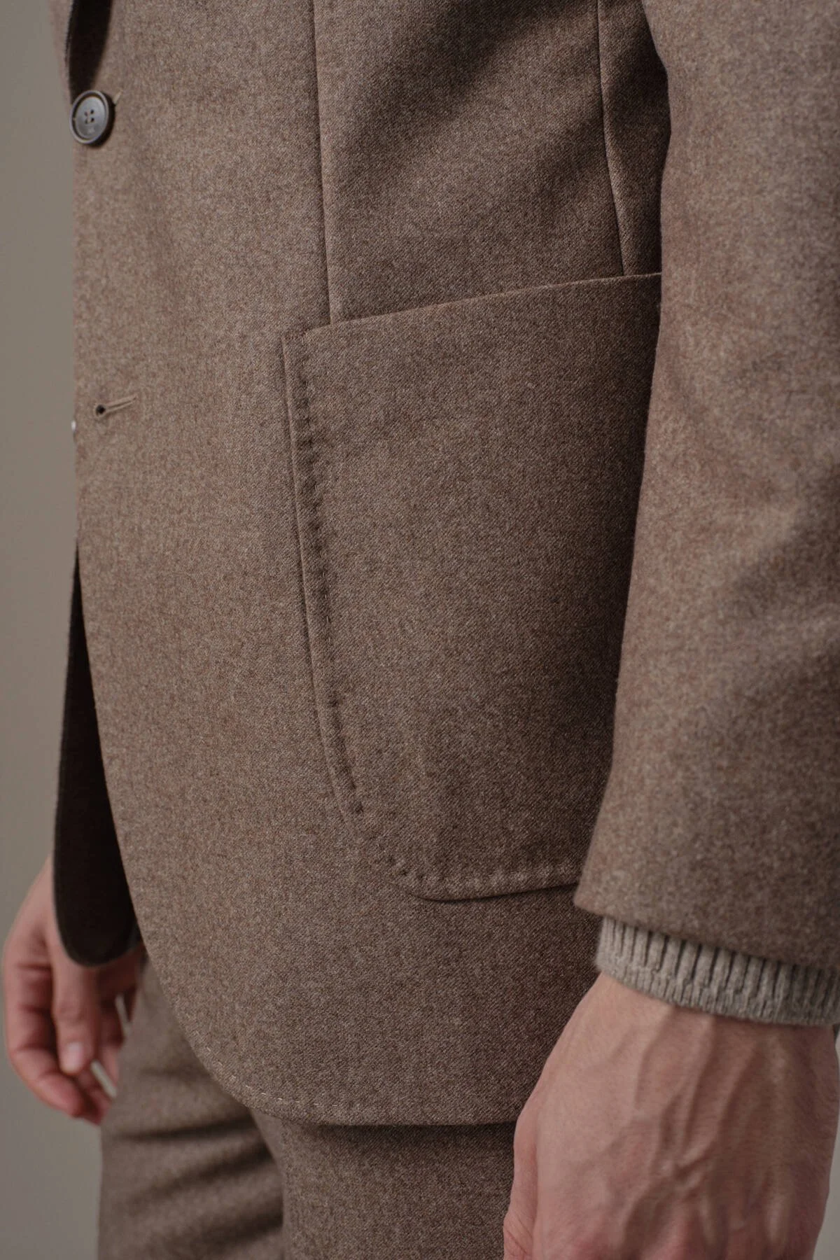 Hemington - Saf Kaşmir Tütün Rengi Blazer Ceket (4)