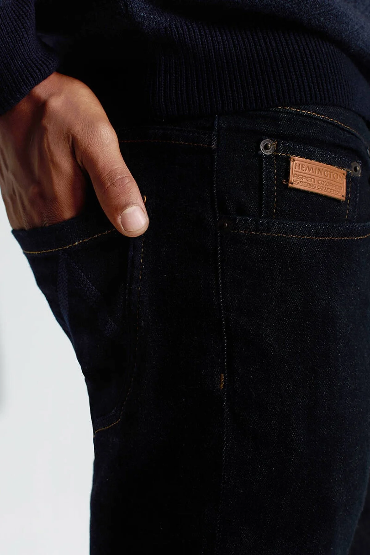 Hemington - Kaşmir Karışım Kışlık Lacivert Denim Pantolon (4)