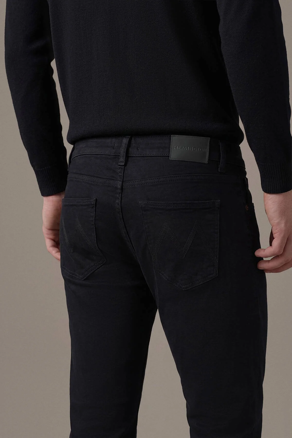 Hemington - Kaşmir Karışım Kışlık Siyah Denim Pantolon (4)