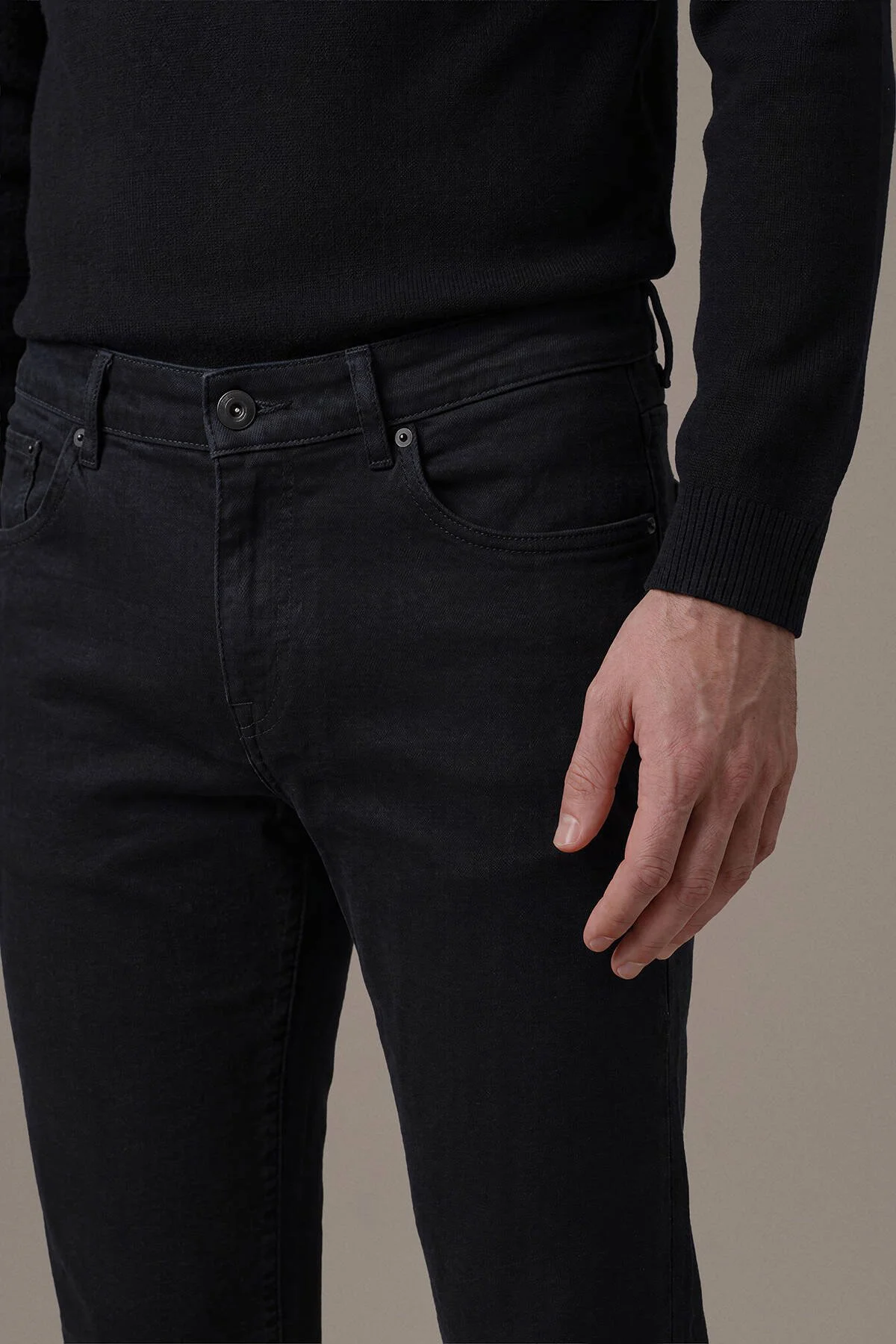 Hemington - Kaşmir Karışım Kışlık Siyah Denim Pantolon (3)