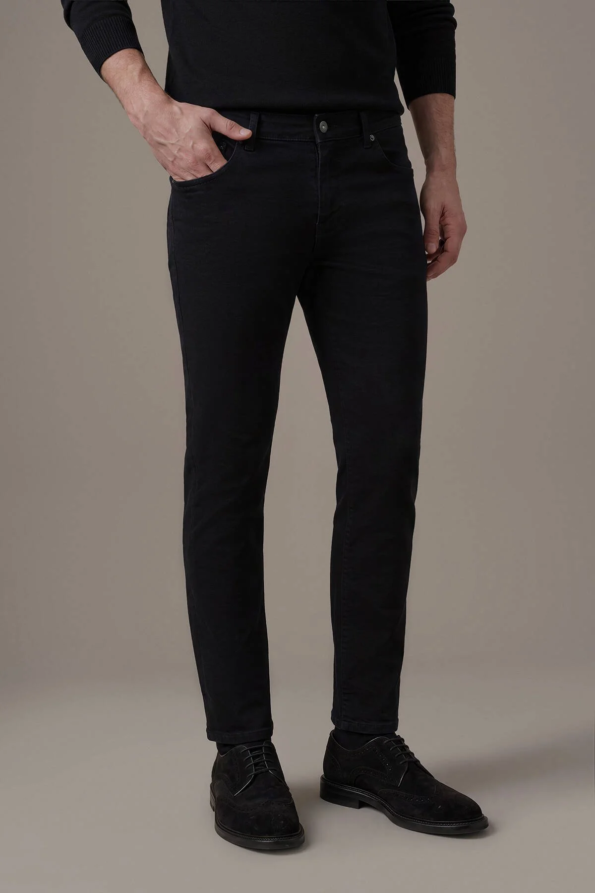 Hemington - Kaşmir Karışım Kışlık Siyah Denim Pantolon (1)
