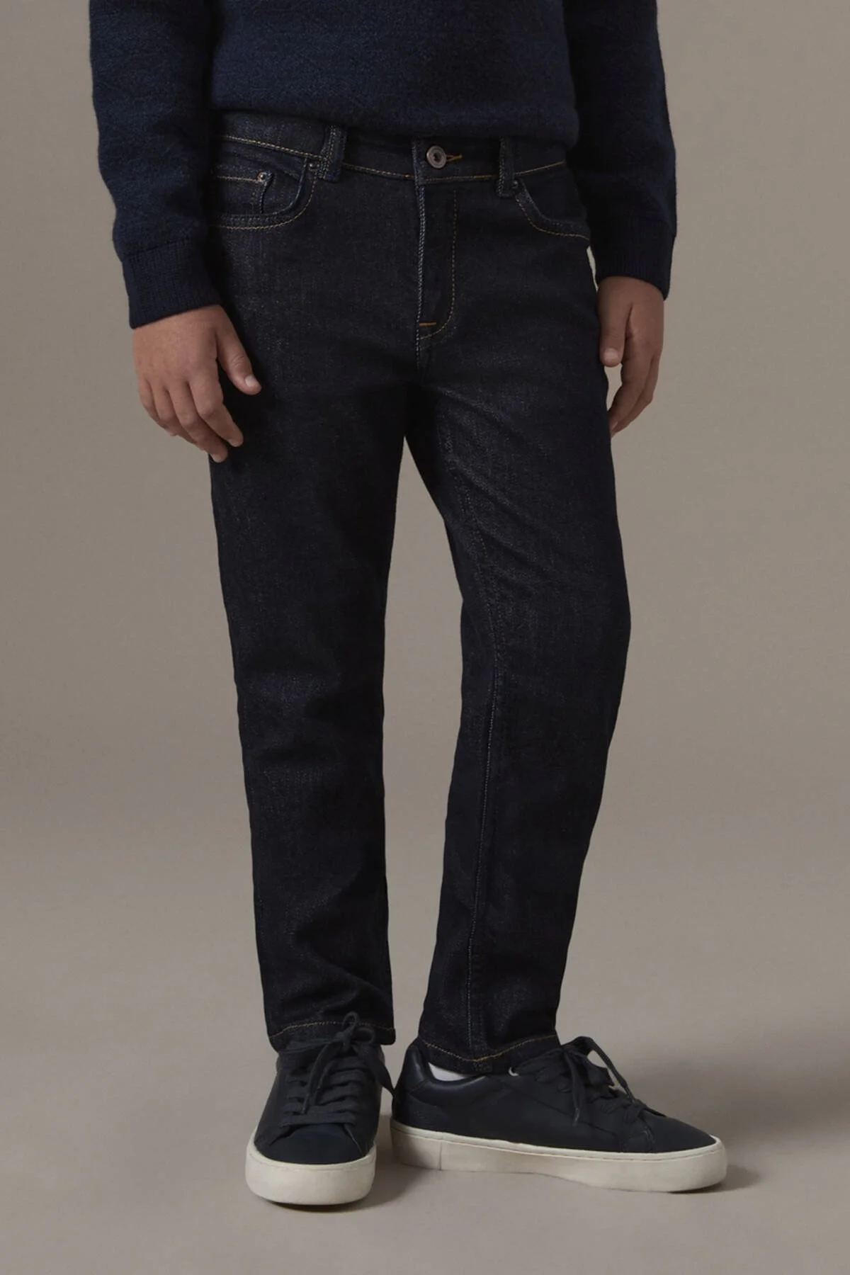 Hemington - Kaşmir Karışım Kışlık Kalın Lacivert Çocuk Denim Pantolon (1)