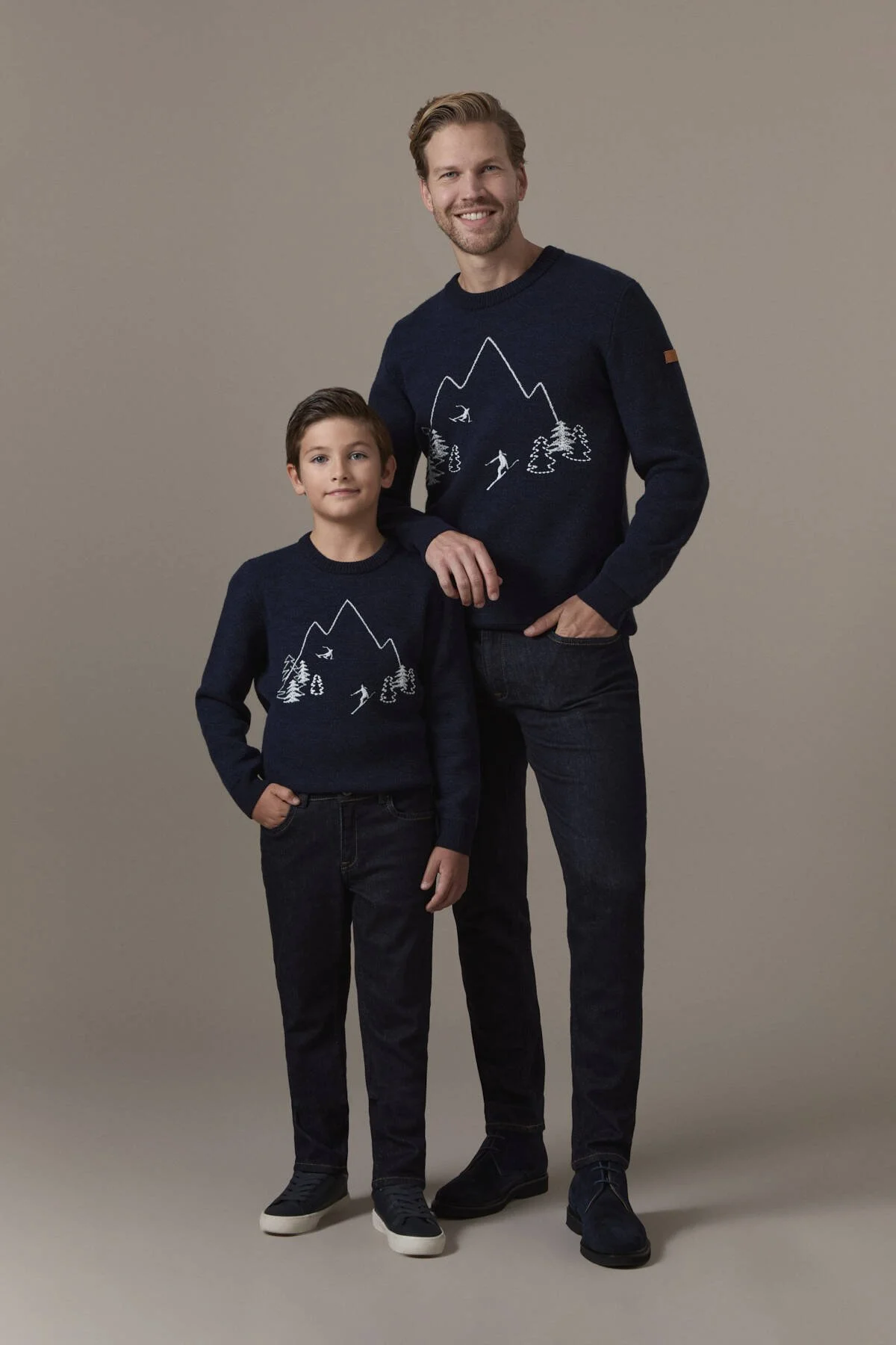 Hemington - Kaşmir Karışım Kışlık Kalın Lacivert Çocuk Denim Pantolon (3)