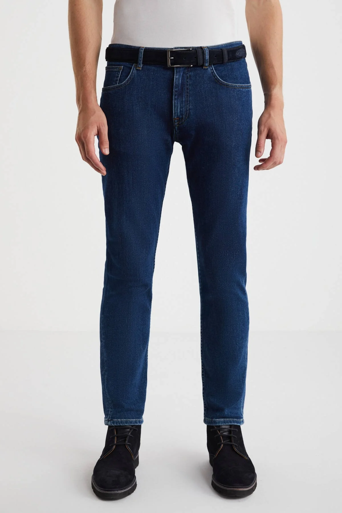 Hemington - Kaşmir Karışım Kışlık Kalın Mavi Denim Pantolon (3)