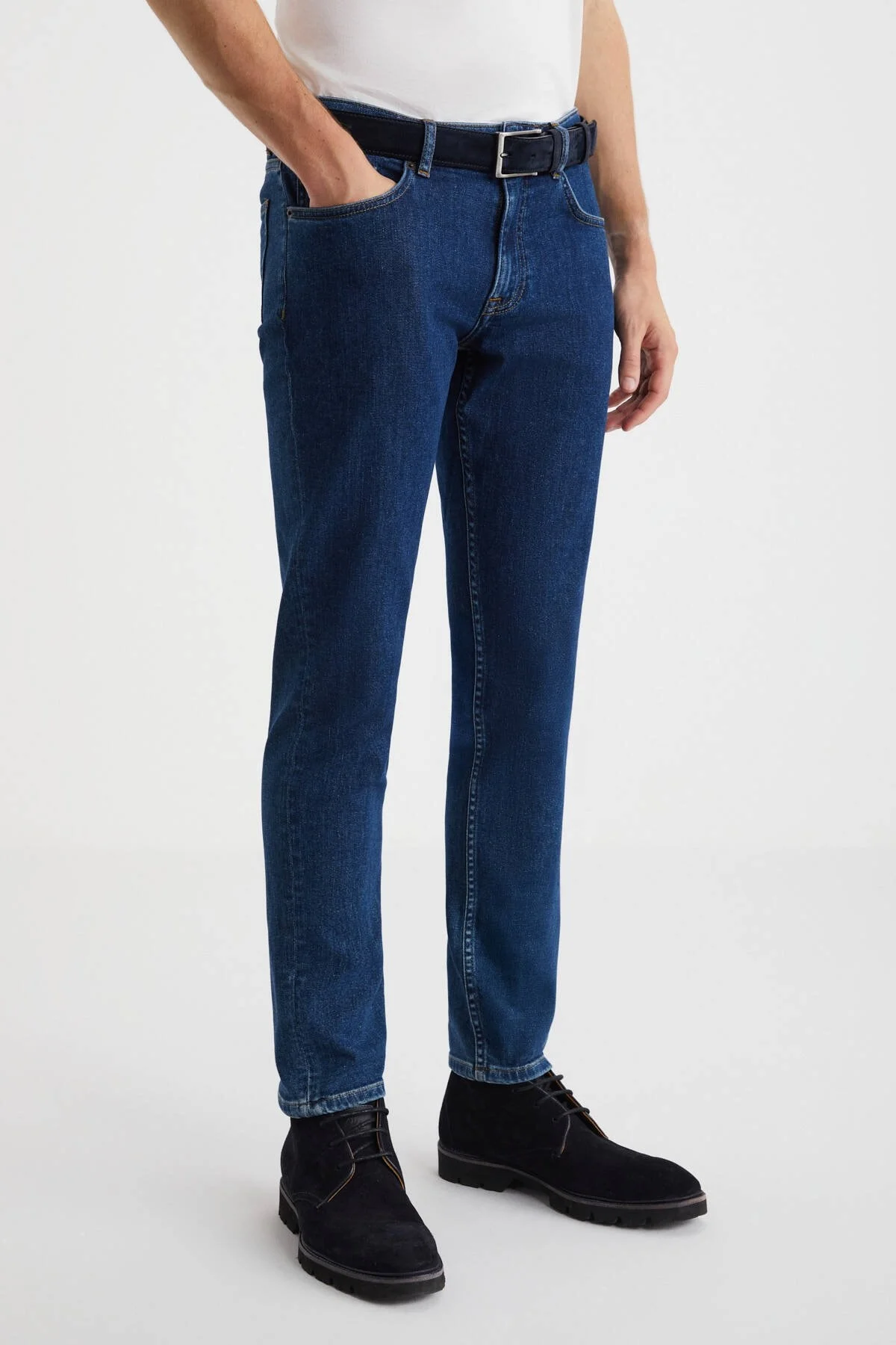 Hemington - Kaşmir Karışım Kışlık Kalın Mavi Denim Pantolon (1)