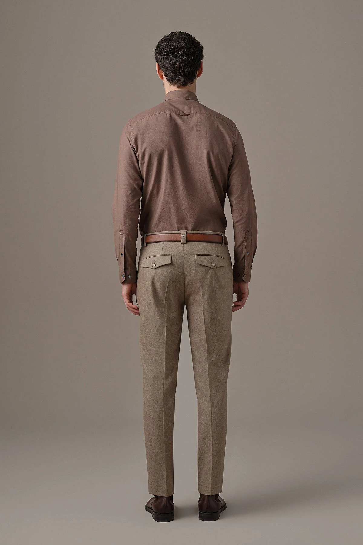 Hemington - Kaşmir Yün Karışım Camel Flanel Pantolon (5)