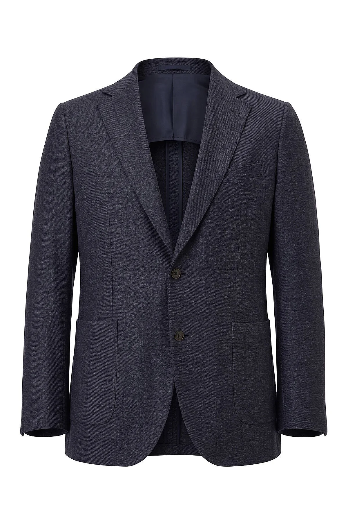 Hemington - Kaşmir Yün Kırçıl Desen Koyu Lacivert Blazer Ceket (6)