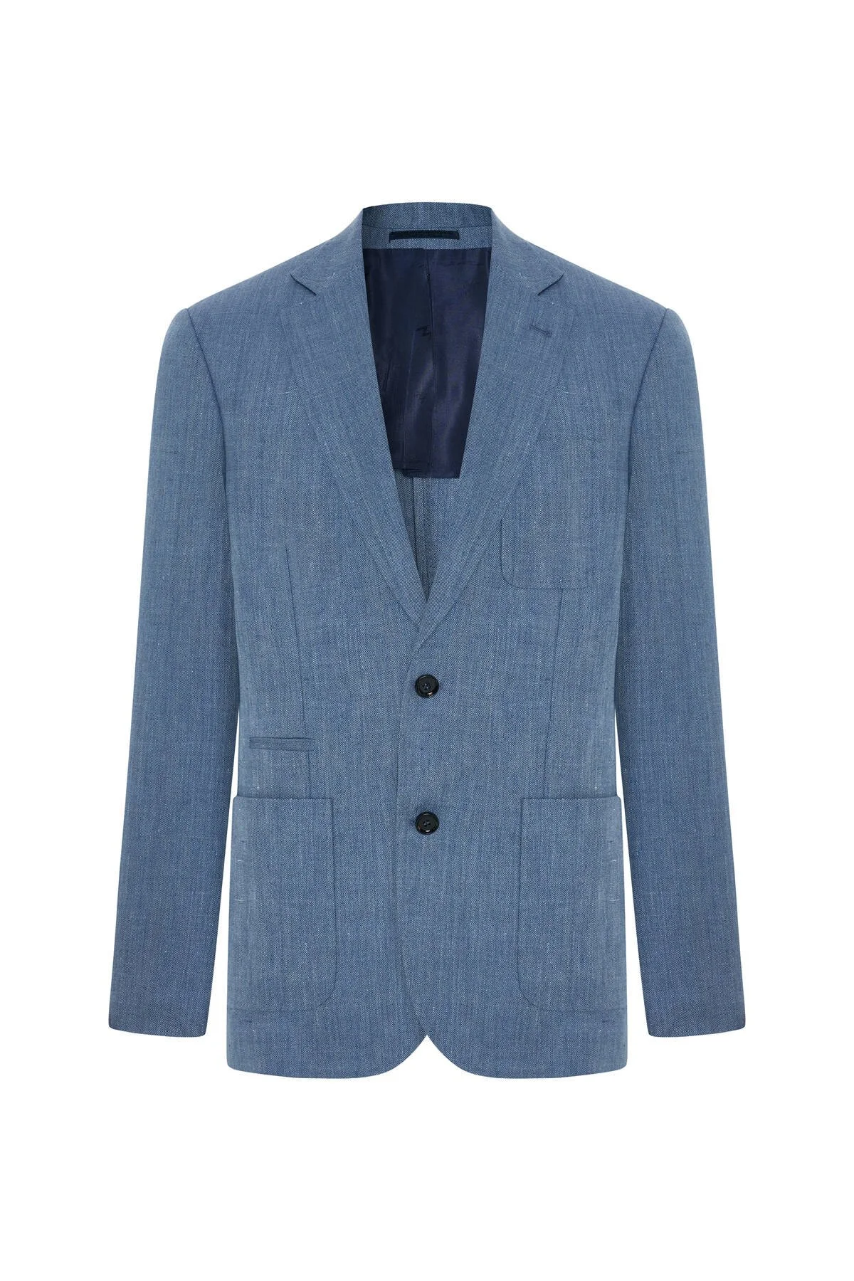 Hemington - Keten Yün Karışım Açık Mavi Yazlık Blazer Ceket (6)