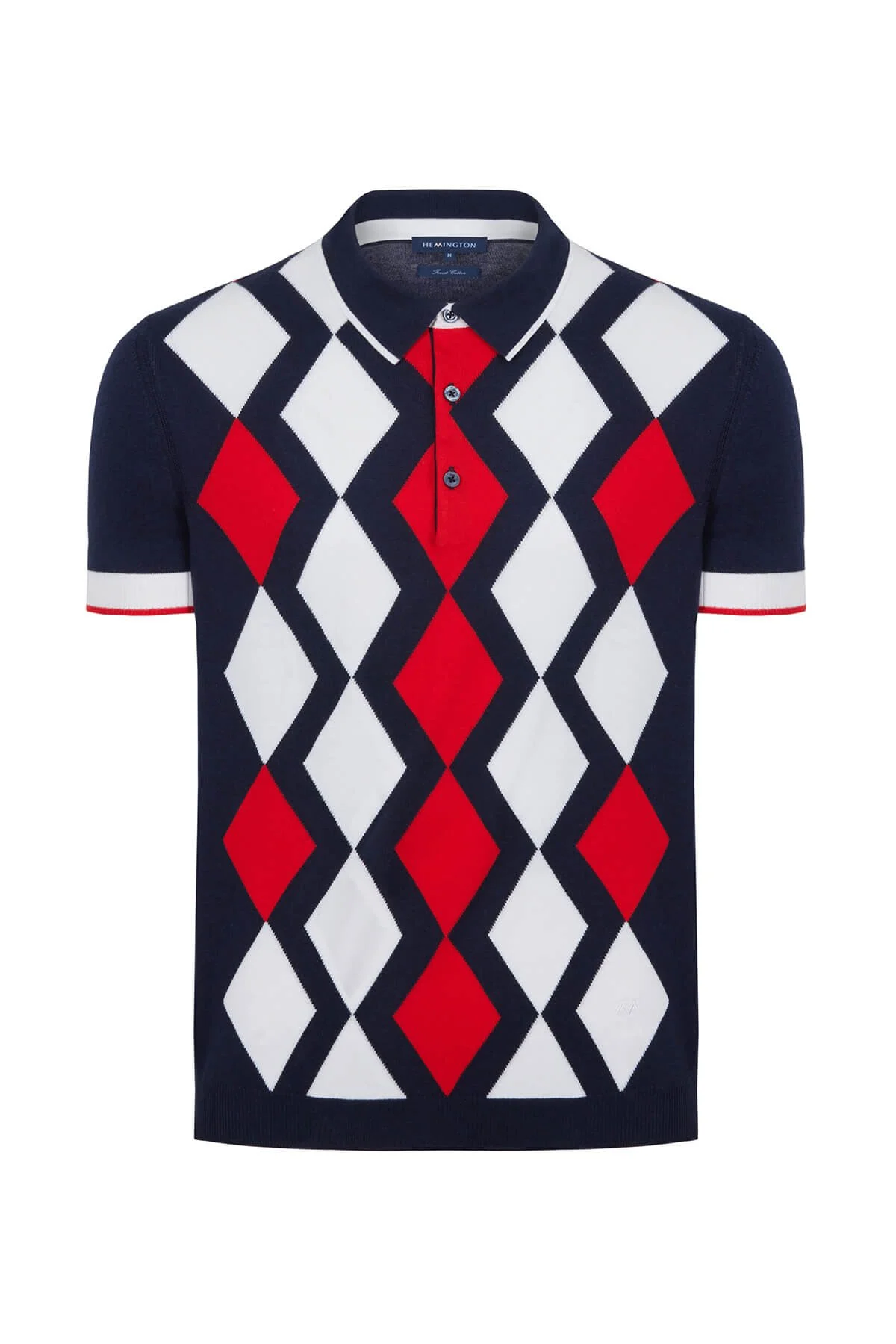 Hemington - Lacivert Kırmızı Argyle Desen Triko Polo (6)