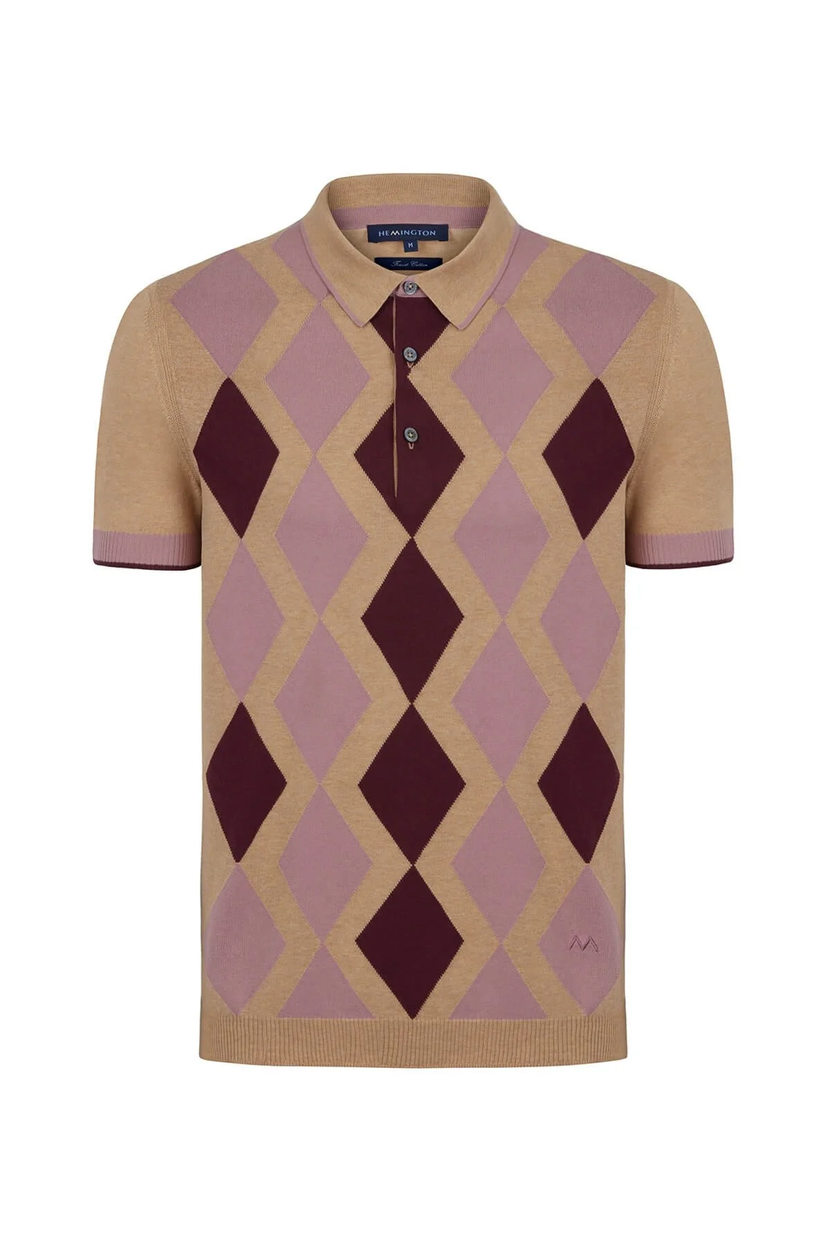 Hemington - Kum Rengi Pembe Baklava Desen Triko Polo (8)