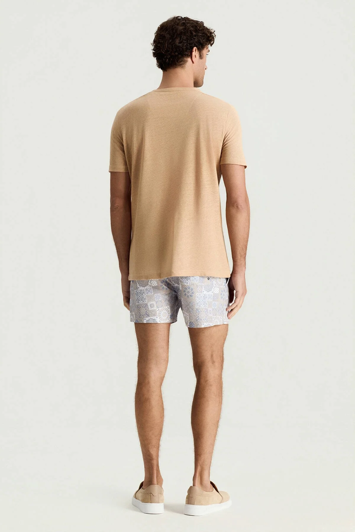 Hemington - Saf Keten Kum Rengi Bisiklet Yaka T-Shirt (4)