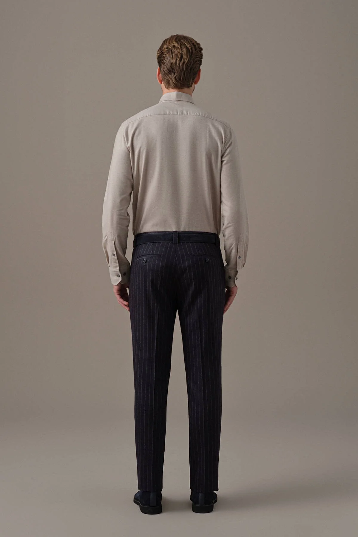 Hemington - Lacivert Beyaz Chalkstripe Desen Flanel Pantolon (5)