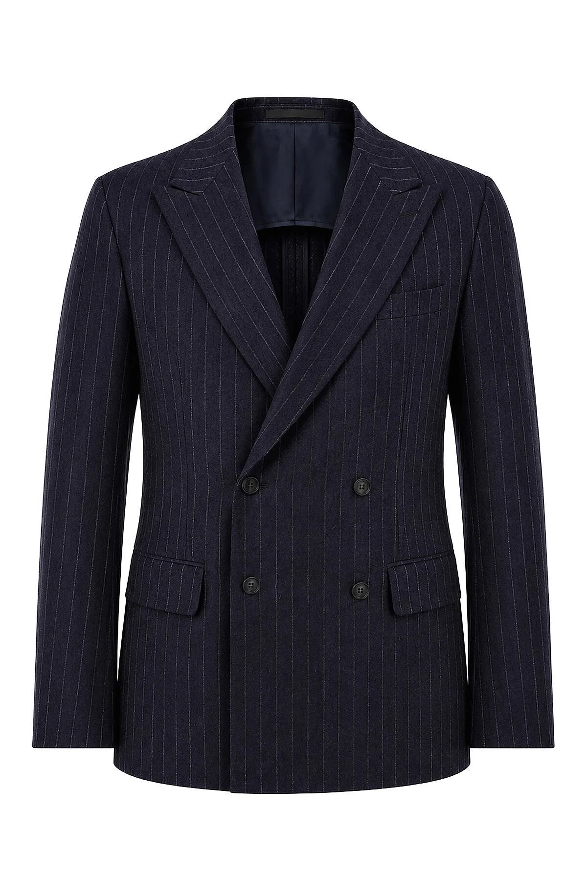 Hemington - Lacivert Beyaz Chalkstripe Desen Kruvaze Ceket (8)