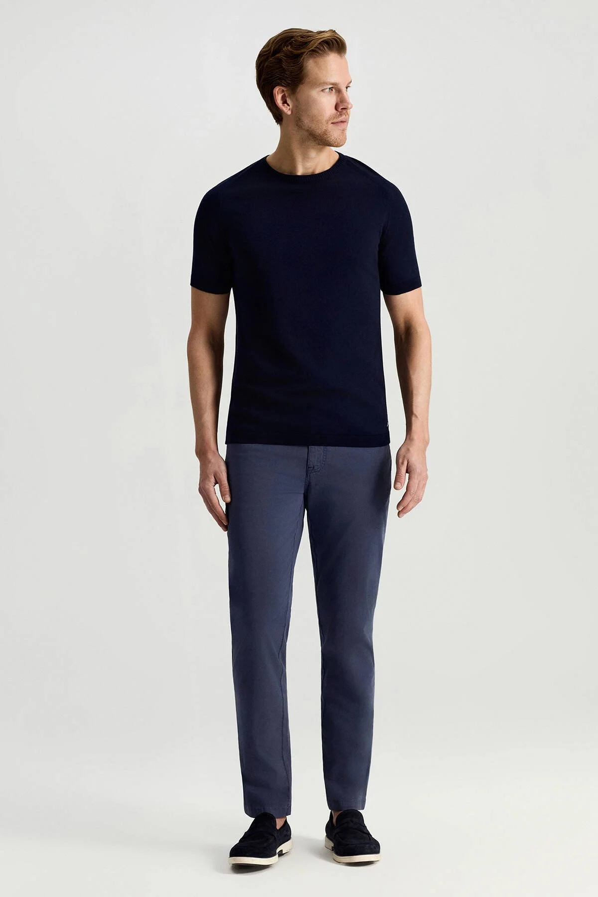 Hemington - Bisiklet Yaka Lacivert Giza Pamuk Triko T-Shirt (2)