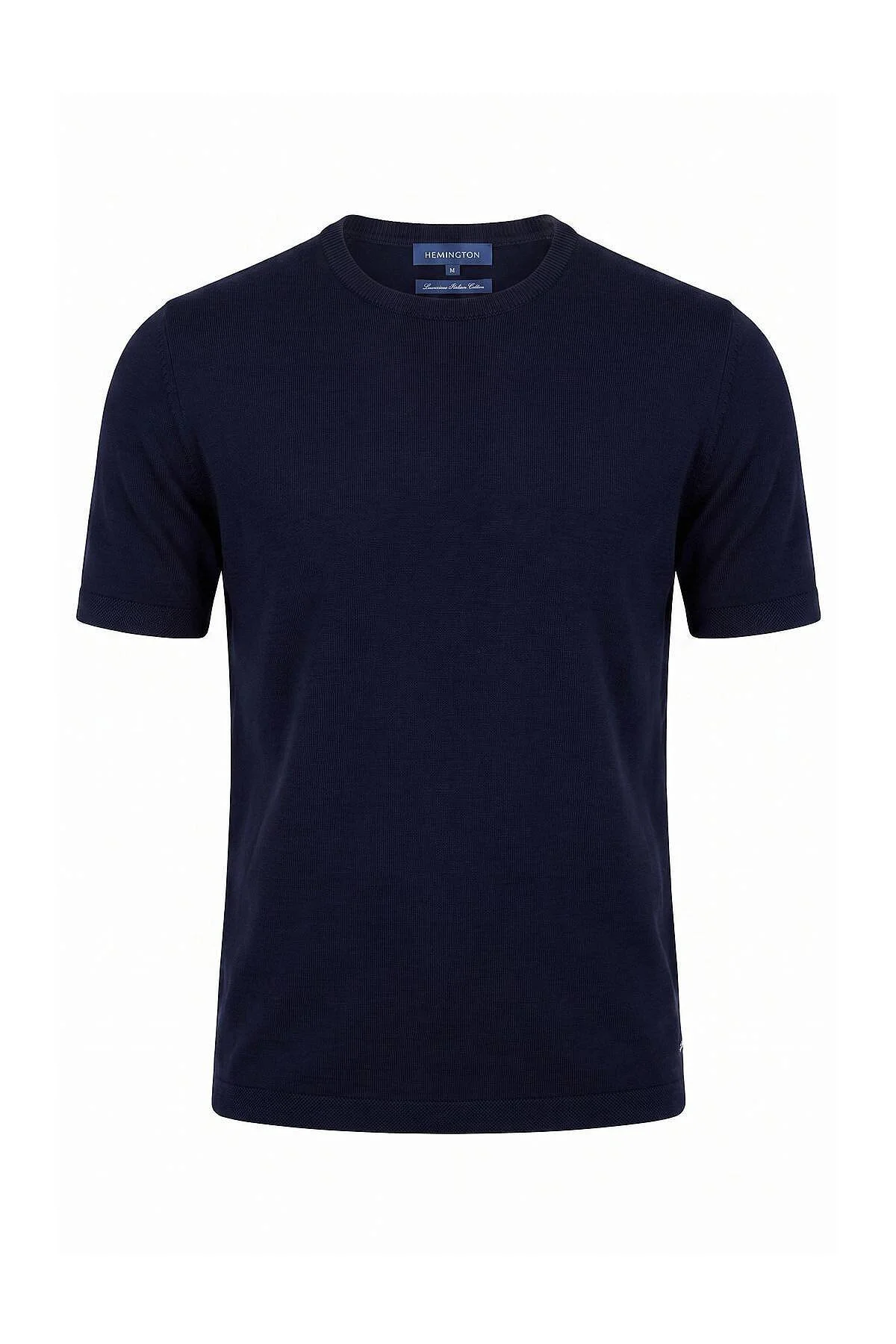 Hemington - Bisiklet Yaka Lacivert Giza Pamuk Triko T-Shirt (6)